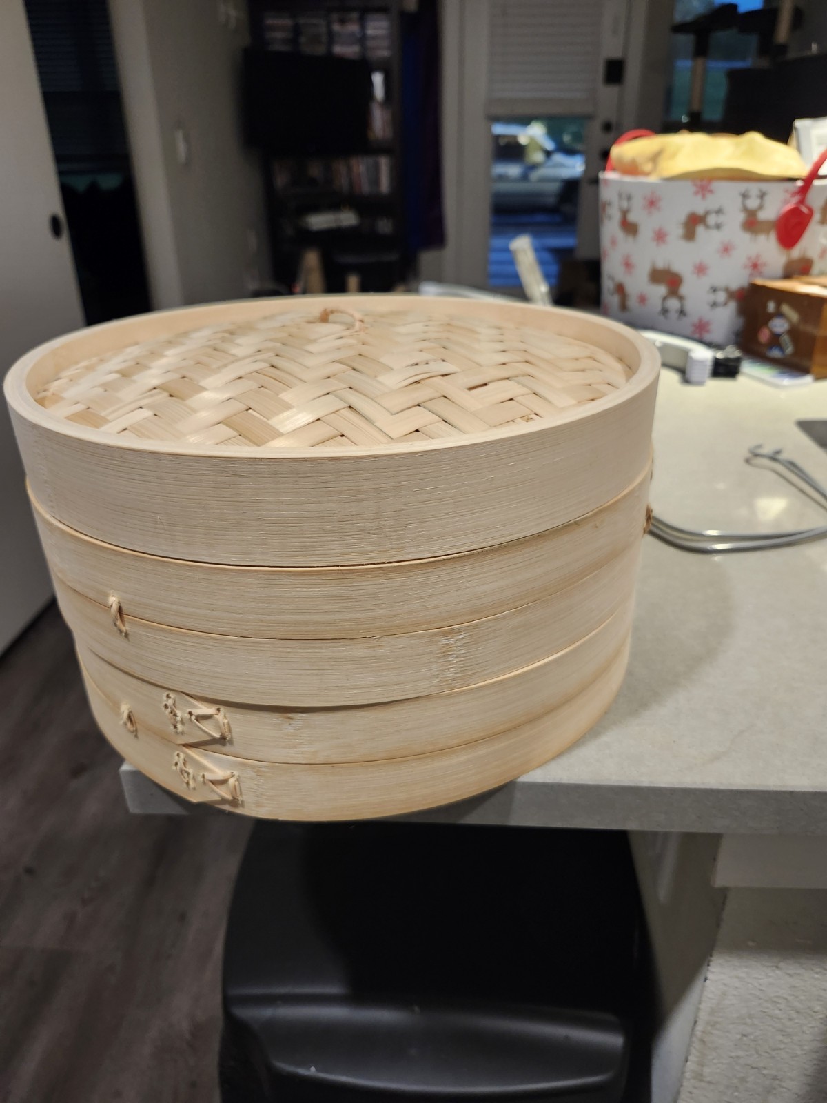 Full Set Bamboo Steamer for Authentic Chinese Asian Cuisine – 2 Tier 8-Inch