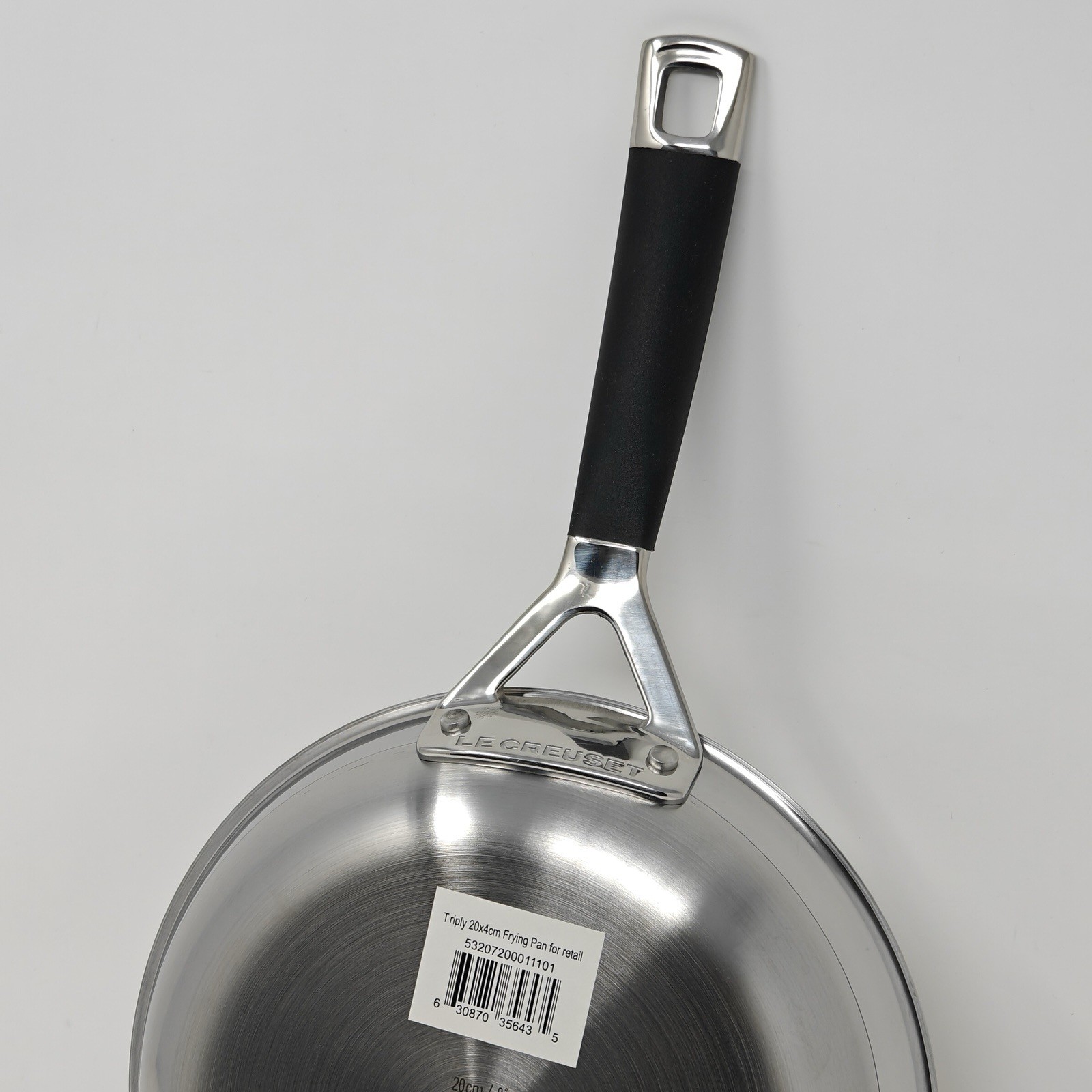 Le Creuset 3 ply Triple Stainless Steel Uncoated Frying Pan 20cm Silicon Handle