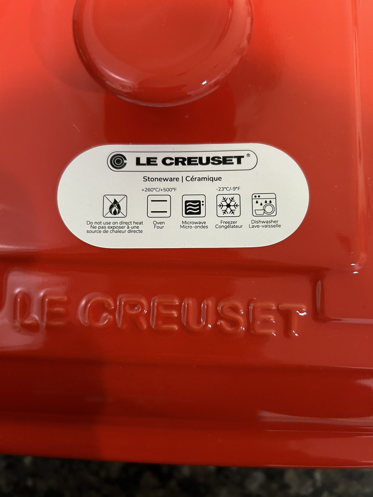 Le Creuset Stoneware 3-Quart Square Casserole with Lid, Carmin red