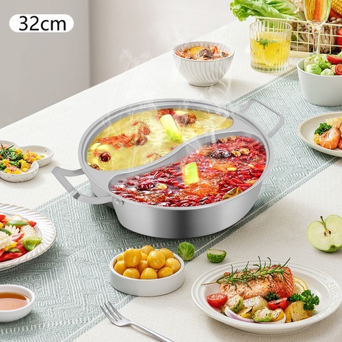 Double-flavor Hot Pot Hot Pot with Divider Hot Pot with Clear Lid