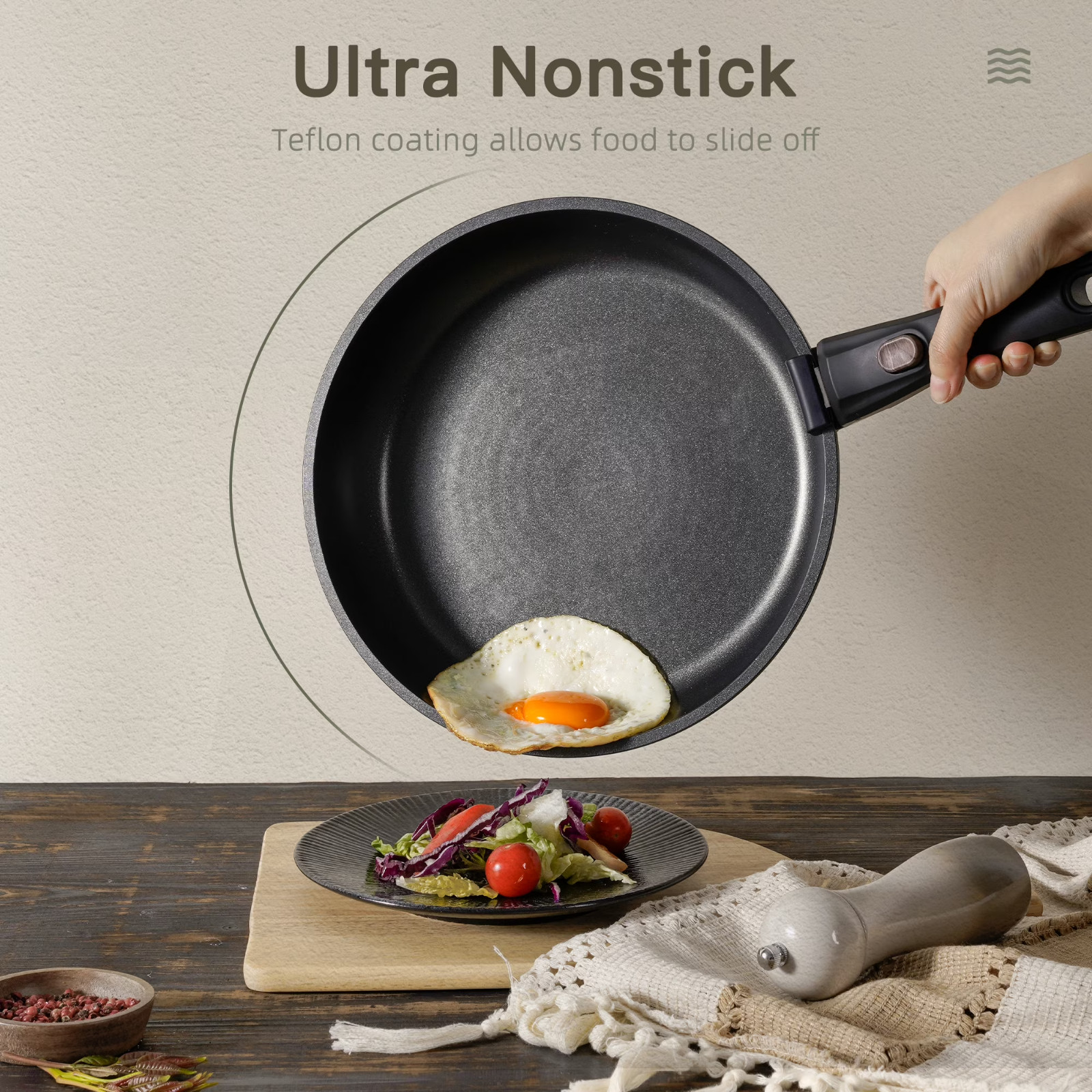 Astercook 20-Piece Nonstick Cookware Set Detachable Handles Induction Stack
