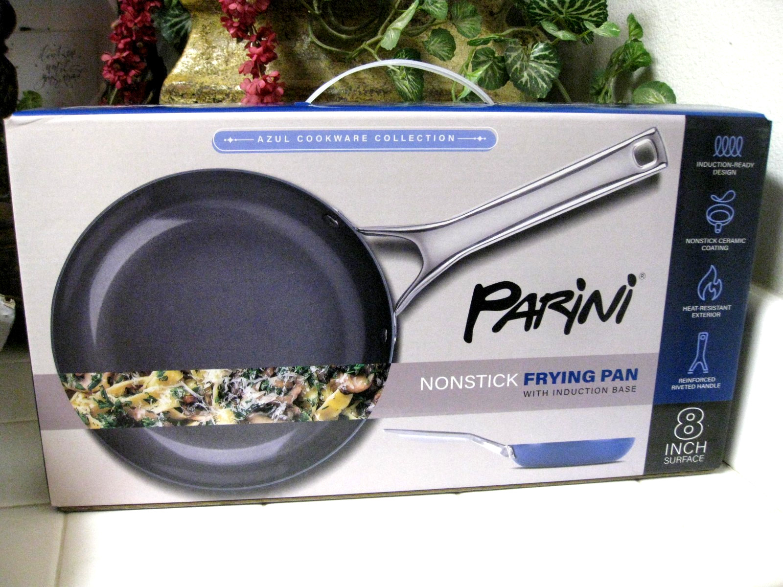 PARINI 8″ FRYING PAN Azul Collection Non Stick Cobalt BLUE Induction Base in Box