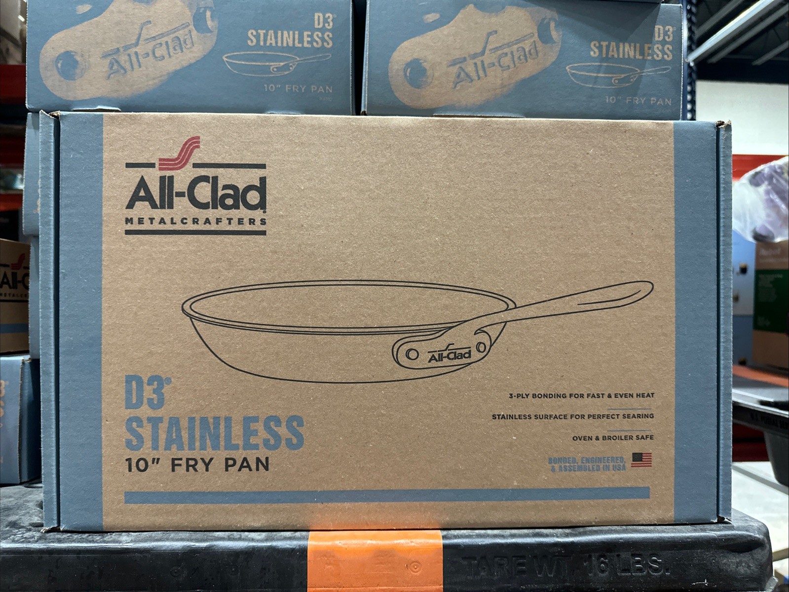 NEW All-Clad Fry Pan 10 inch 4110 D3 Stainless Steel 3-ply Bonded Cookware