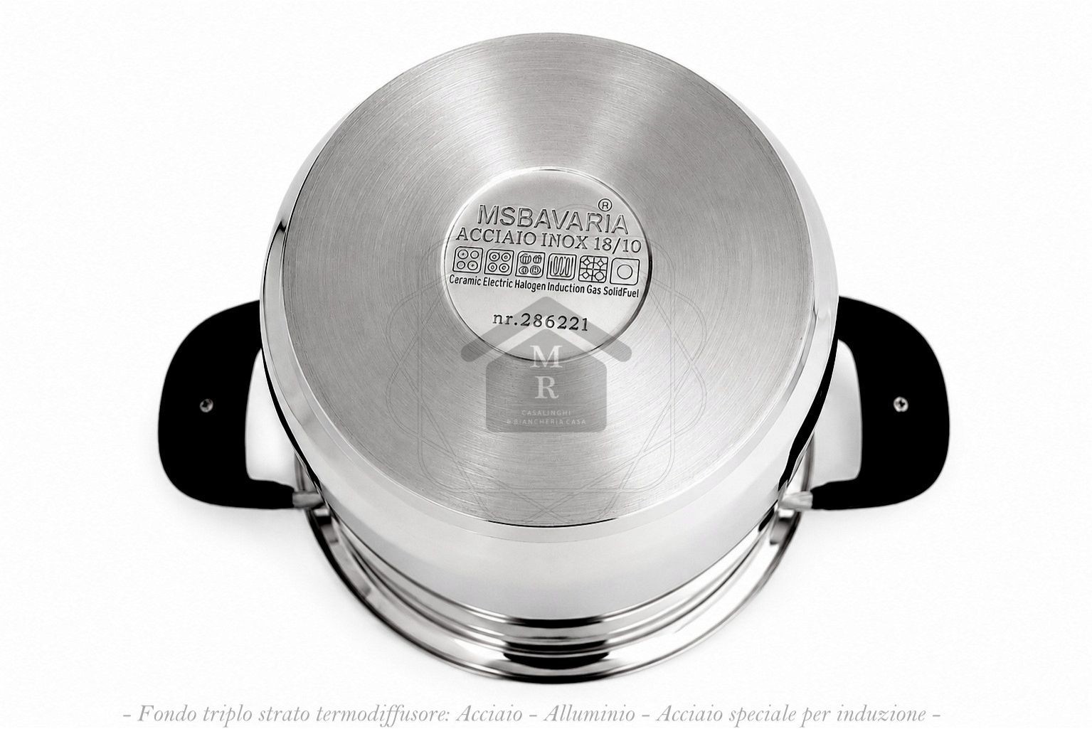 35 Piece MSBavaria 18/10 Stainless Steel Induction Cookware Battery Made in Italy