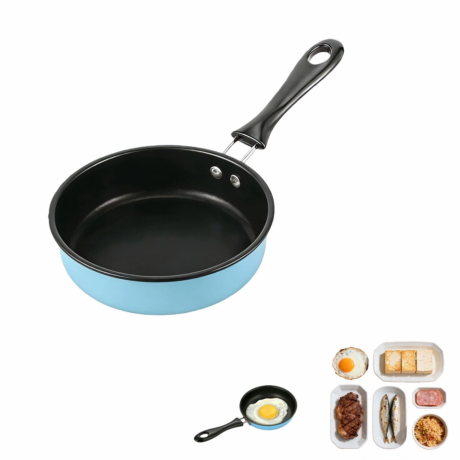 Mini Frying Pan 4.7 Inch Non-Stick Egg Pan for Gas, Induction, Electric Stove