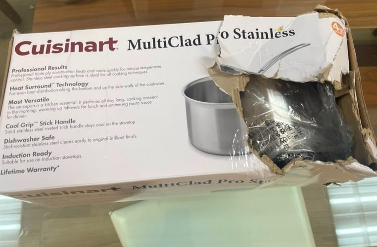 Cuisinart MultiClad Pro 4 Qt. Stainless Steel Stockpot. Dishwasher Safe.