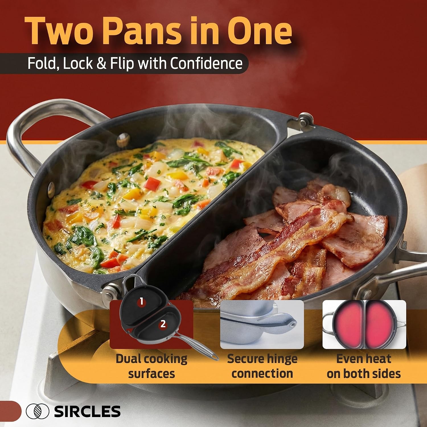 Omelette Pan Double Sided Non Stick Omelette Maker 3004 Aluminum Induction