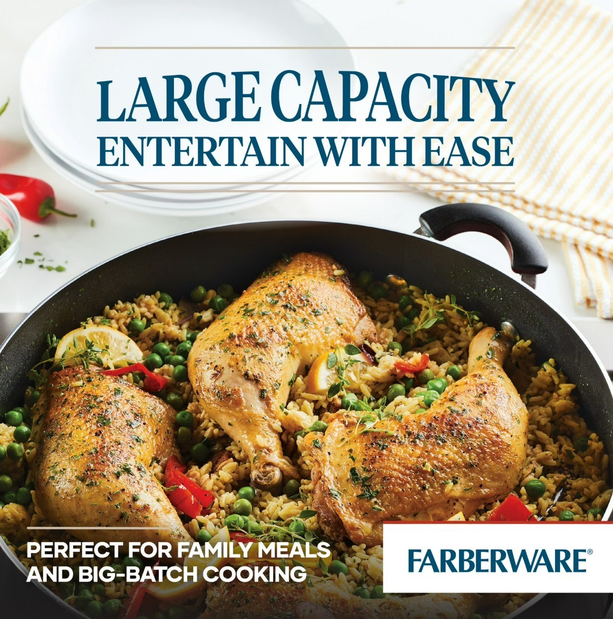 Farberware Easy Clean 14 In Nonstick One-Pot / Stockpot / Dutch Oven Family Brai