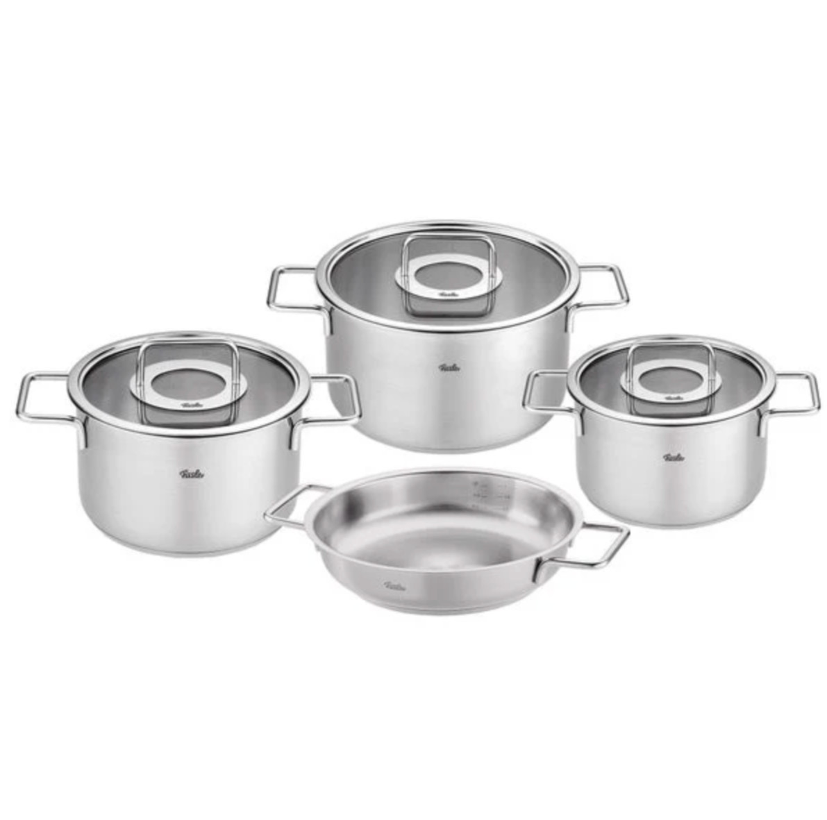 Fissler Pure Collection Stainless Steel Cookware 7 piece set made in Germany NIB
