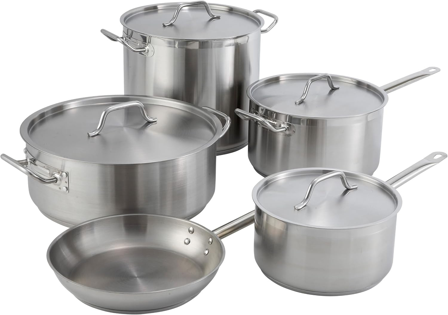 15 Quart Winco Stainless Steel Brazier with Lid – Commercial-Grade Cookware