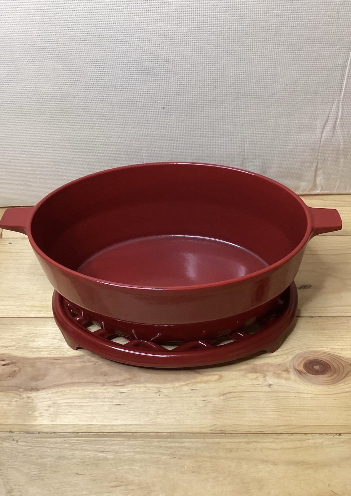 Cast Iron Wood Stove Steamer Pot – Fireplace Humidifier red enamel John Wright