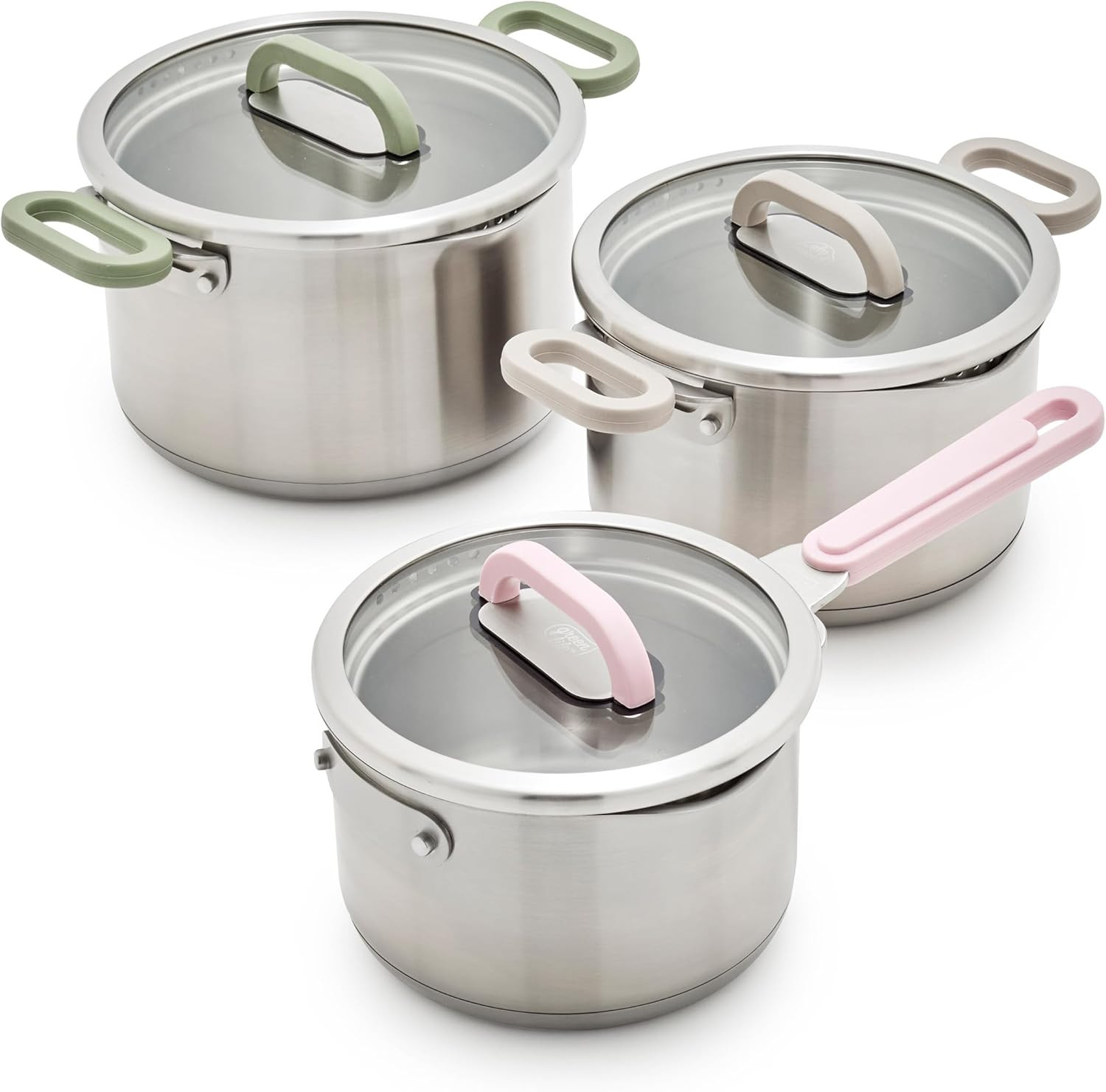 BK Twisting 6-Piece Stainless Steel Cookware Set with Strainer & Spouts
