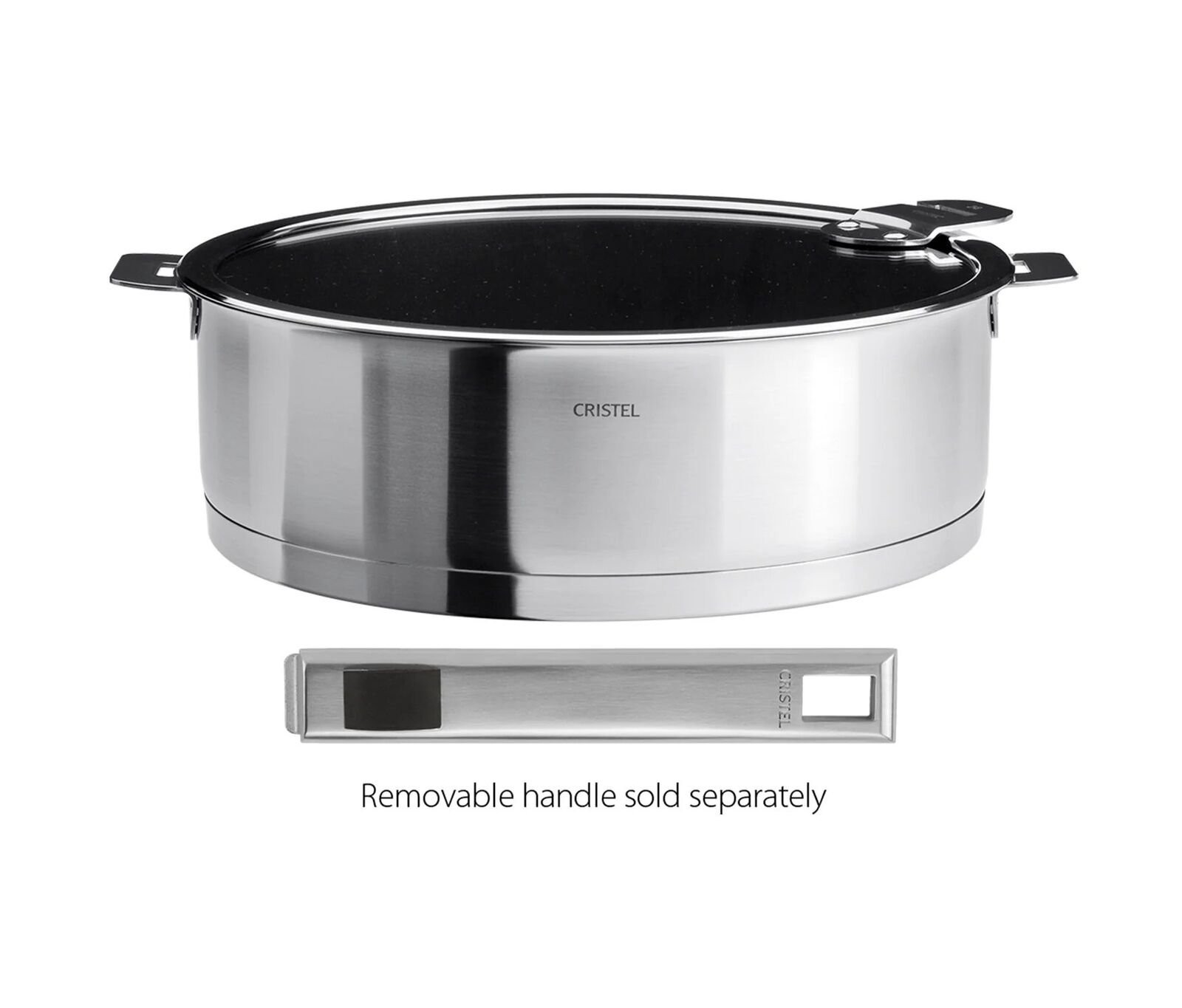 Cristel Strate Saute Pan Non-Stick, 4.5 quart, Silver
