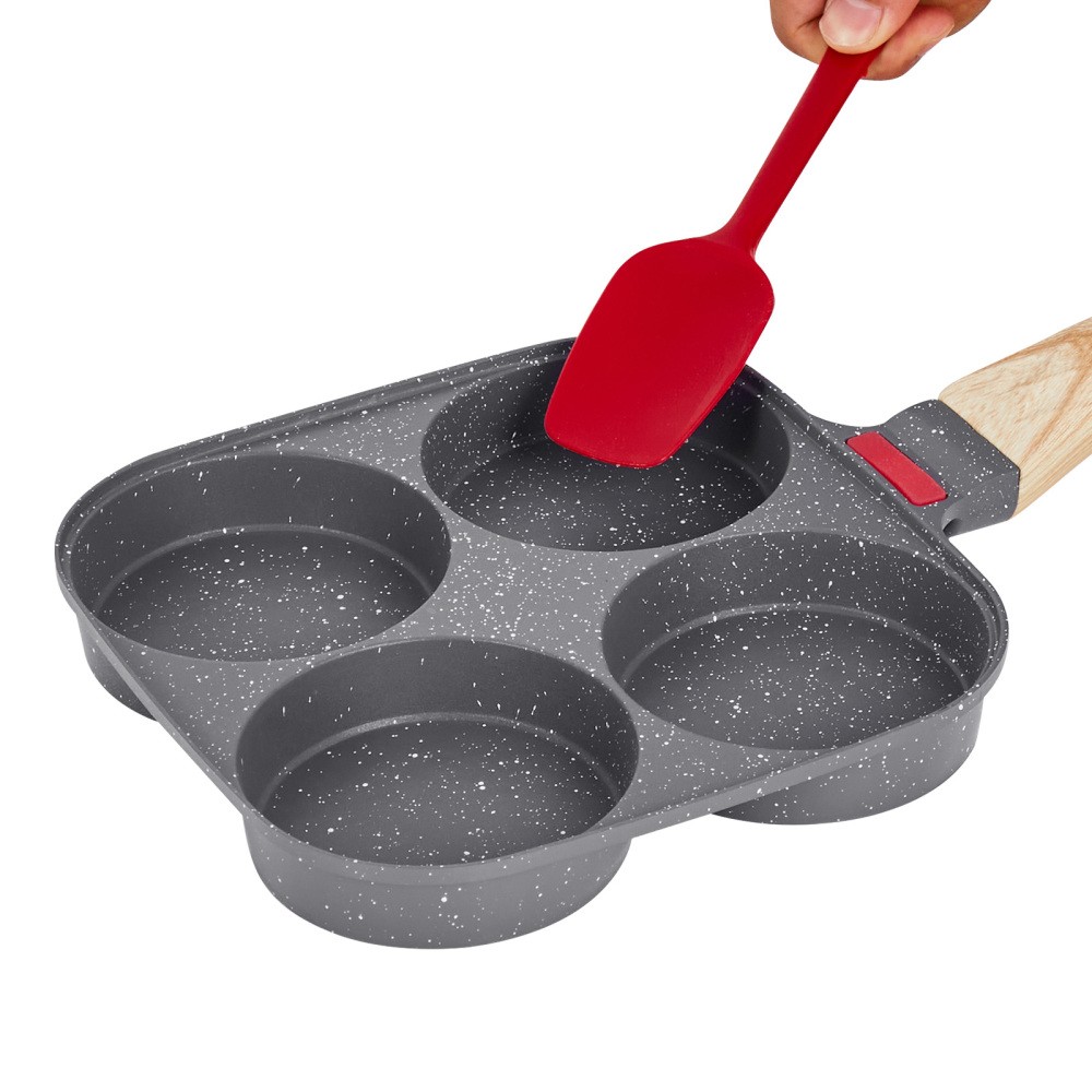 4-Cup Nonstick Egg Frying Pan Aluminum Breakfast Omelette Skillet for Cooking