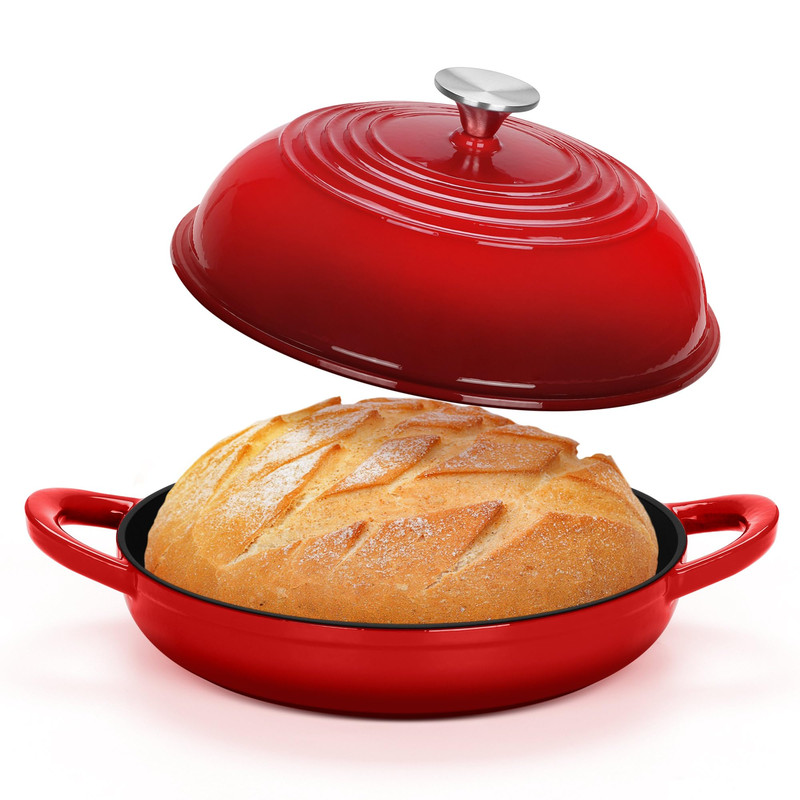 Teamfar Cast Iron Bread Dutch Oven 6 Qt Enameled Dutch Oven Pot For Sourdough