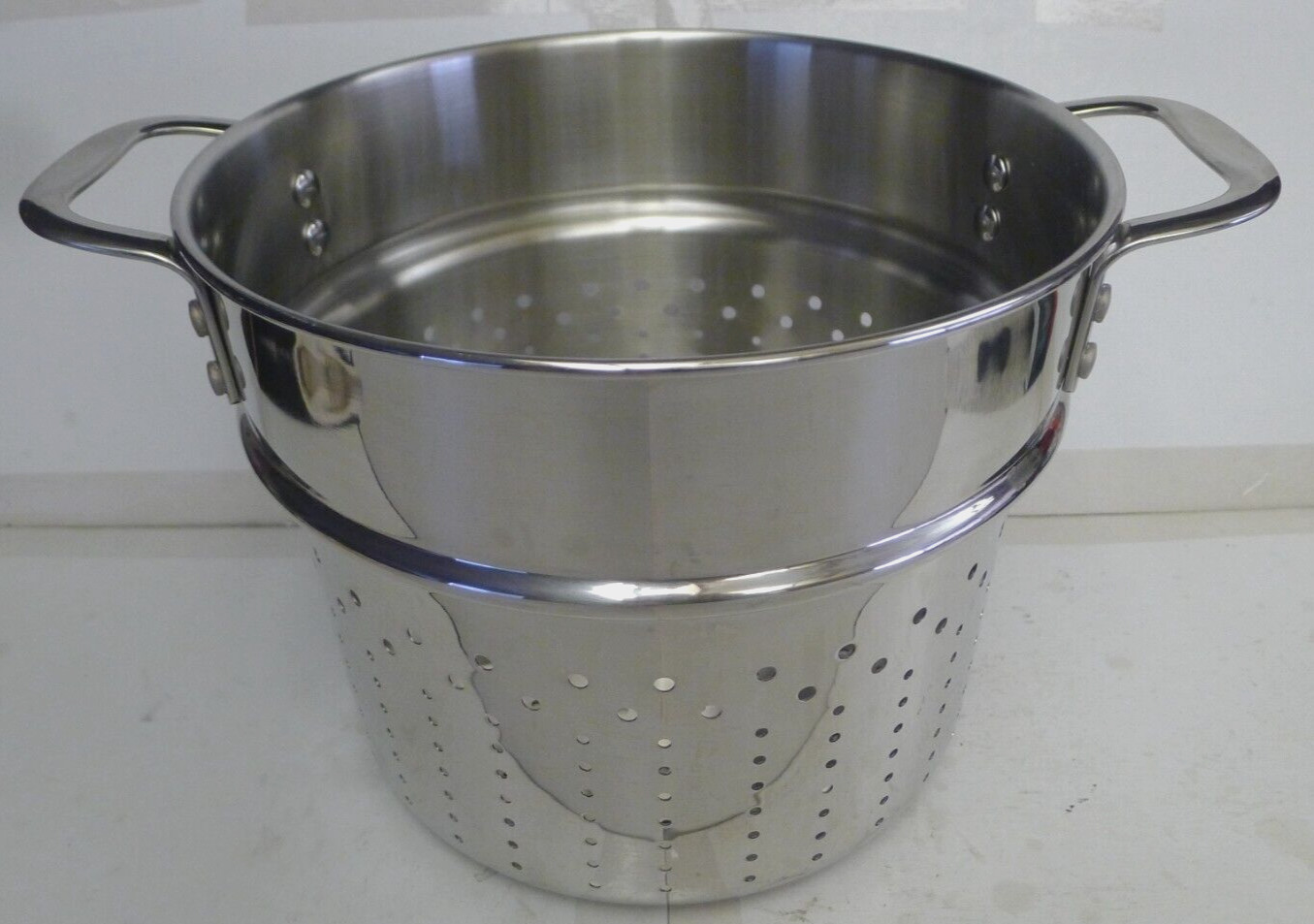 Large 18/10 Stainless Steel Steamer / Strainer Pot Insert with 2 Handles 8 3/4″
