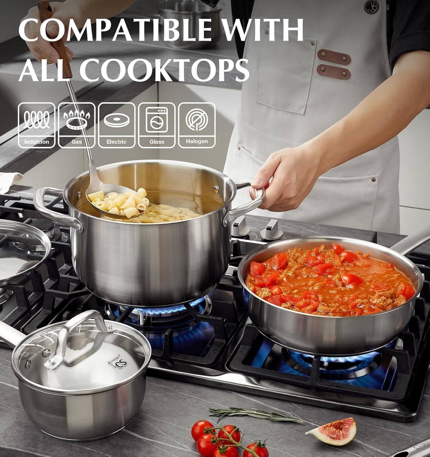 Koch Systeme Cs Stainless Steel Pots And Pans Set 10 Piece Stainless Steel