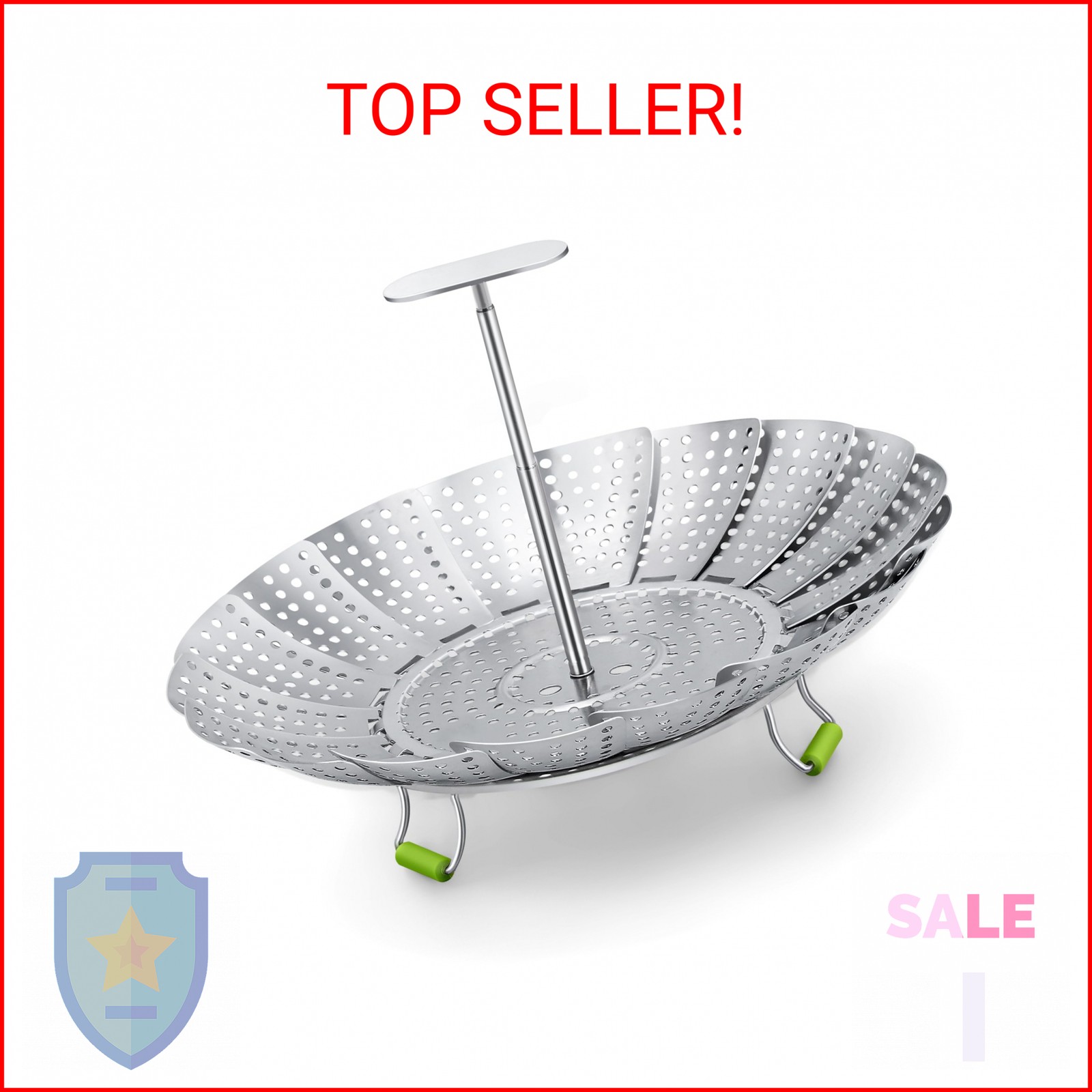 Pavsrmy Steamer Basket, 3rd Generation Stainless Steel Vegetable Steamer with Ex