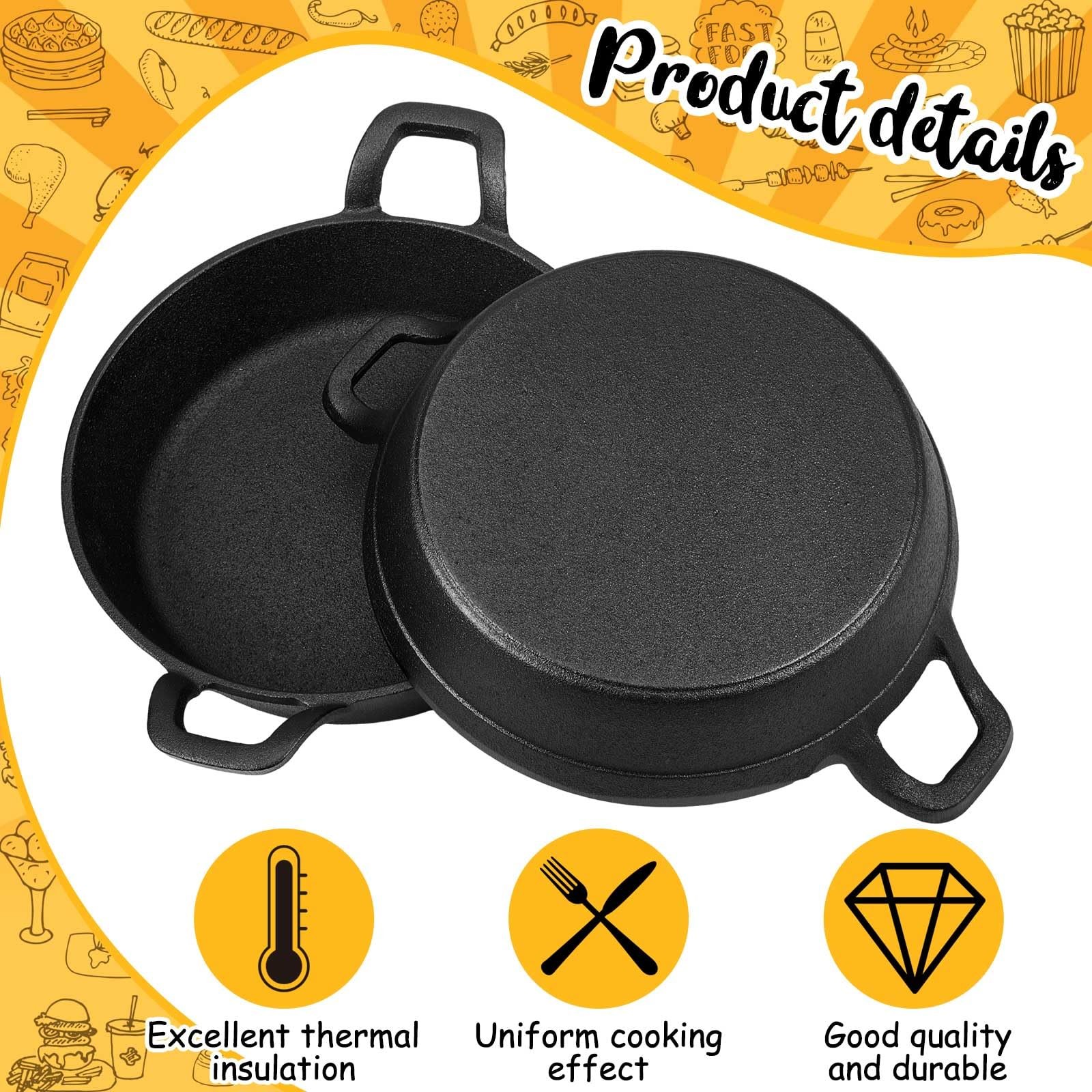 Mini Cast Iron Skillets 7 x 7 x 1.7 Inch Cast Iron Pan Small Ramekin Set Blac…