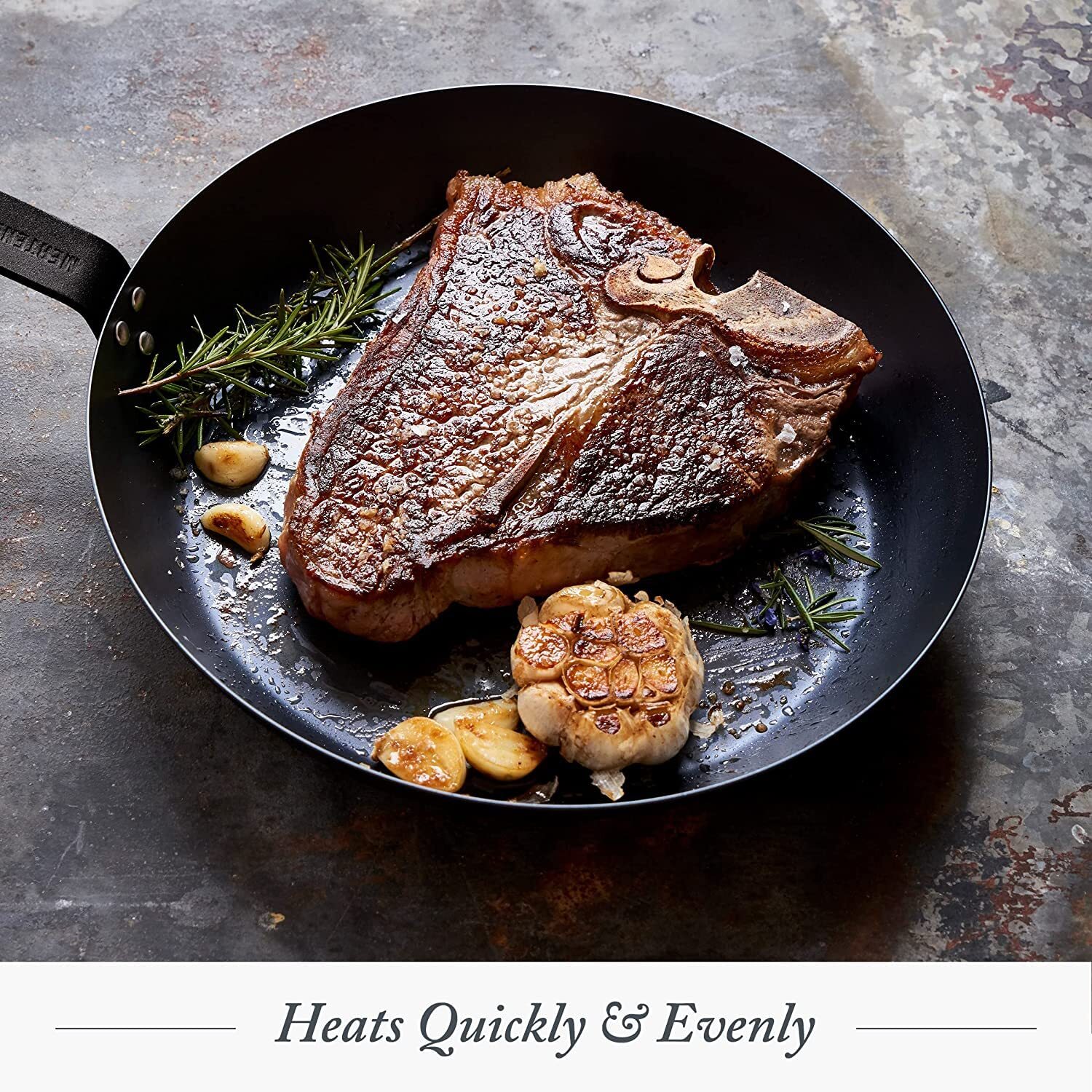 Pre-Seasoned Carbon Steel 8″ Frying Pan Skillet, Cast Iron Lightweight, Durable