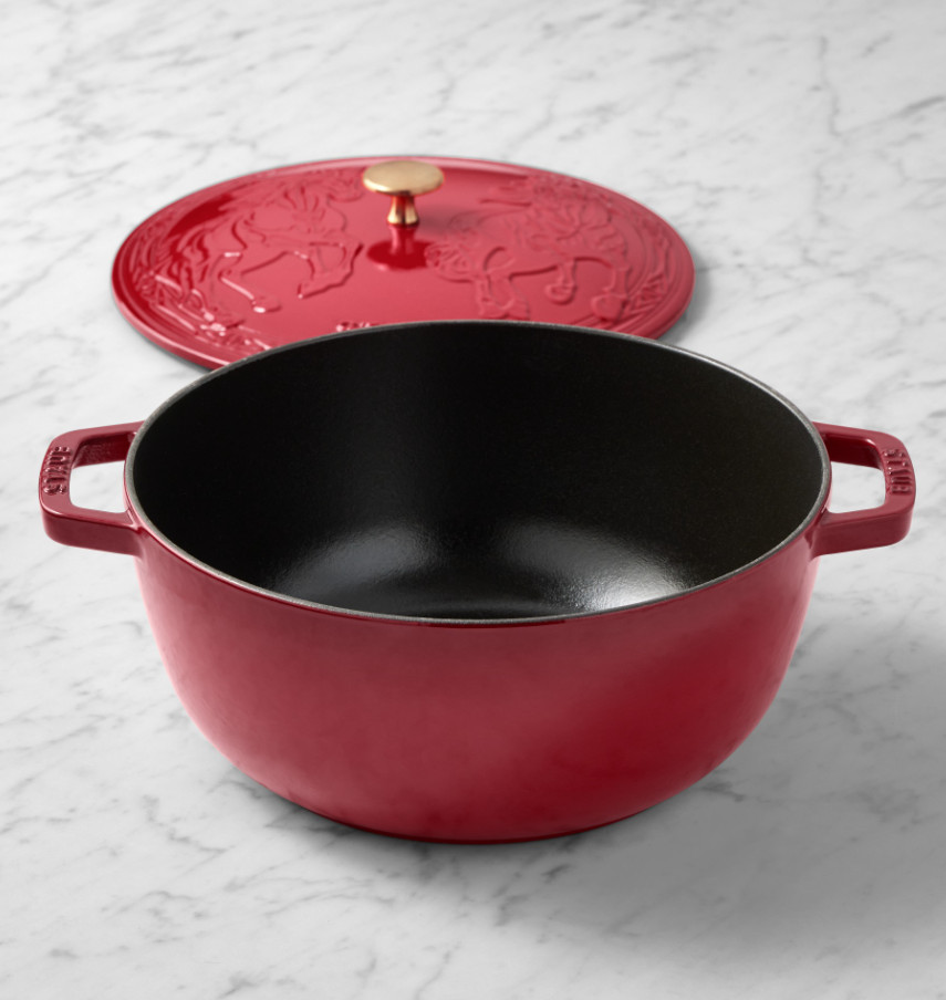 Staub Enameled Cast Iron Essential French Oven with Horse Lid, 5-Qt