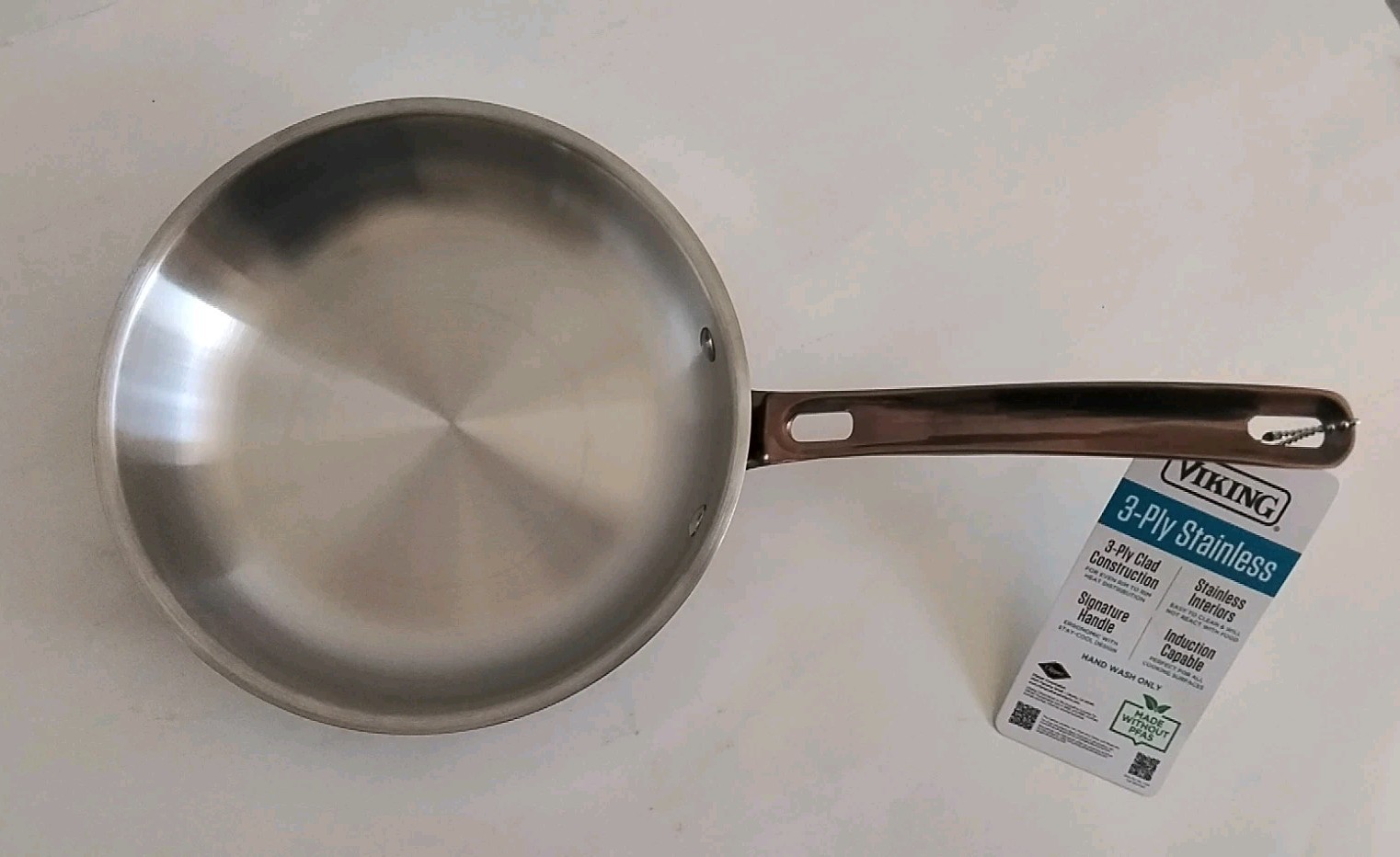 Viking 3 Ply Stainless Steel 8″ Frying Pan With Copper Stay Cool Handle