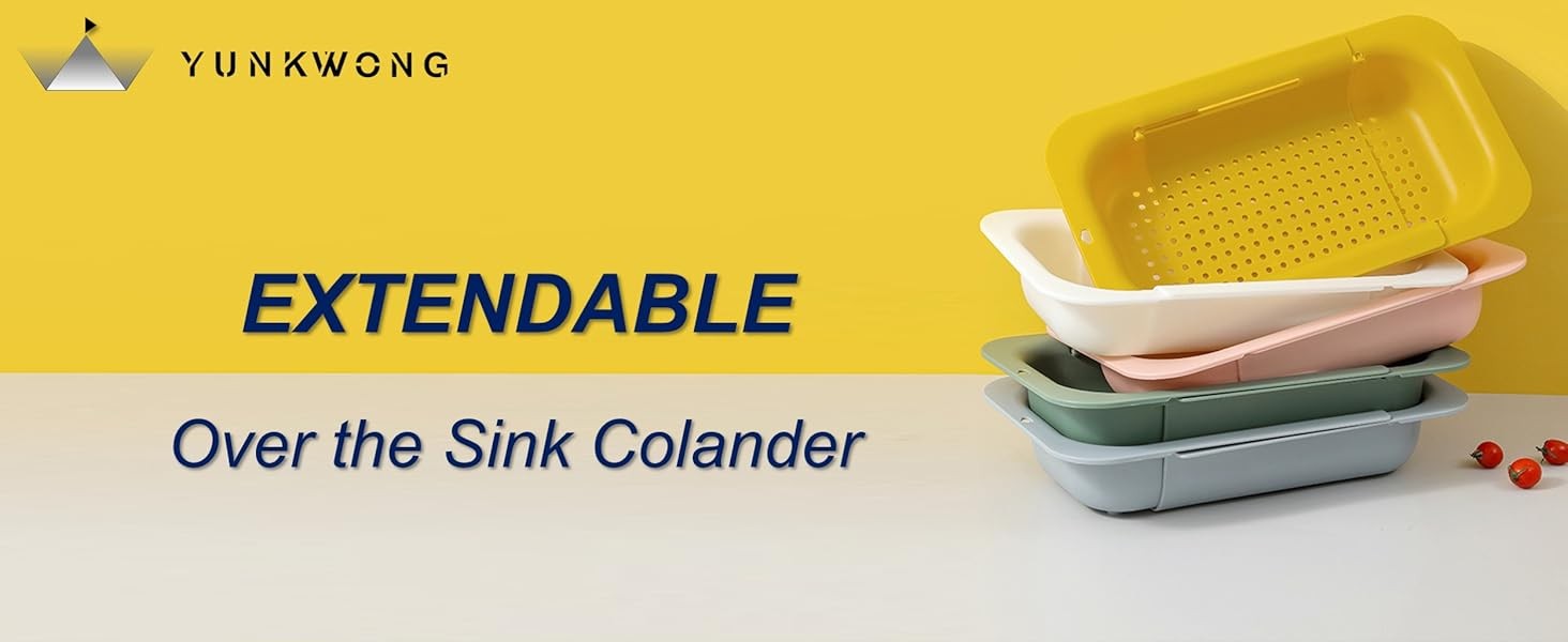 Extendable Sink Colander Strainer Basket – Wash Vetables and Fruits,