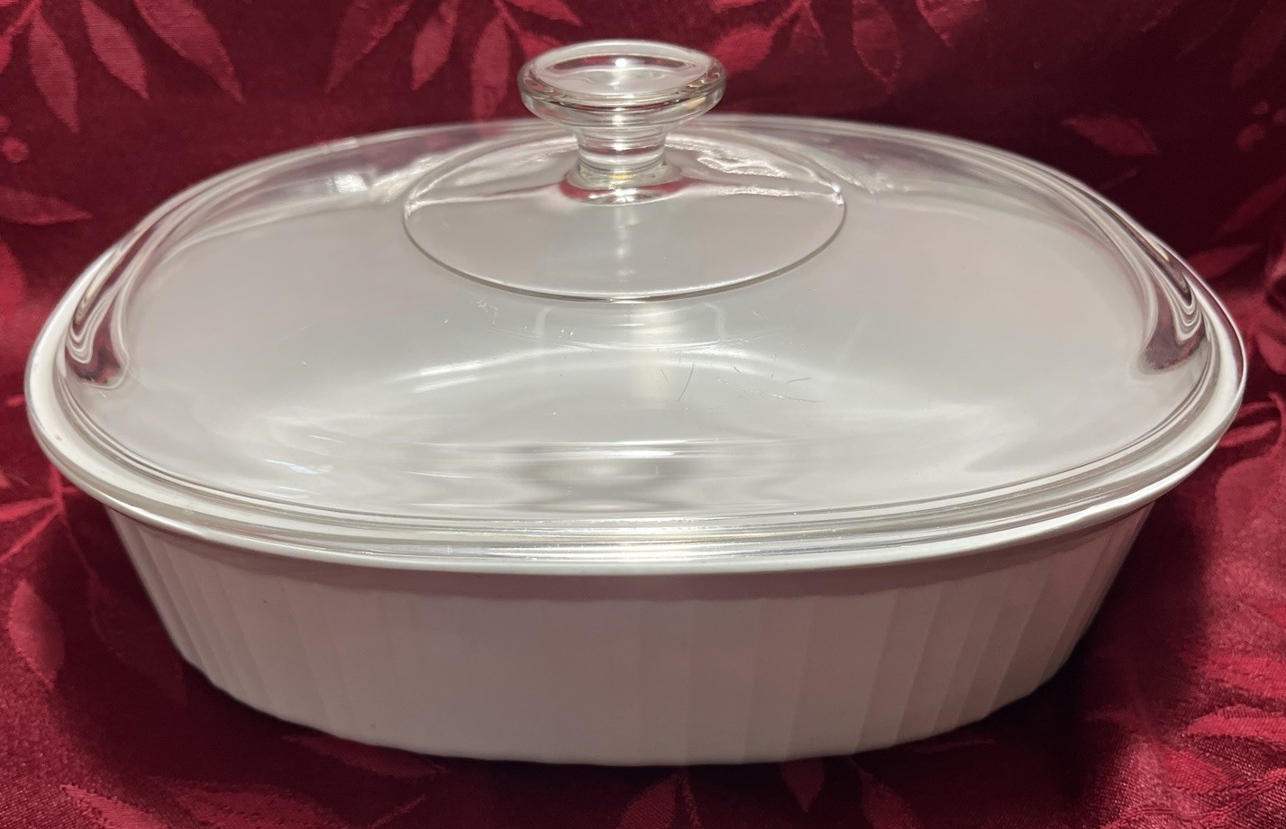 Corning Ware F2B FRENCH WHITE 2.8 L Oval Casserole Baking Dish Pyrex DC 1.5C lid