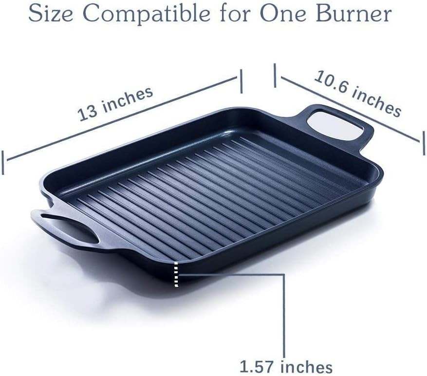 Nonstick Grill Pan for Indoor Cooking Flat Grill Plate for Electric Stoves