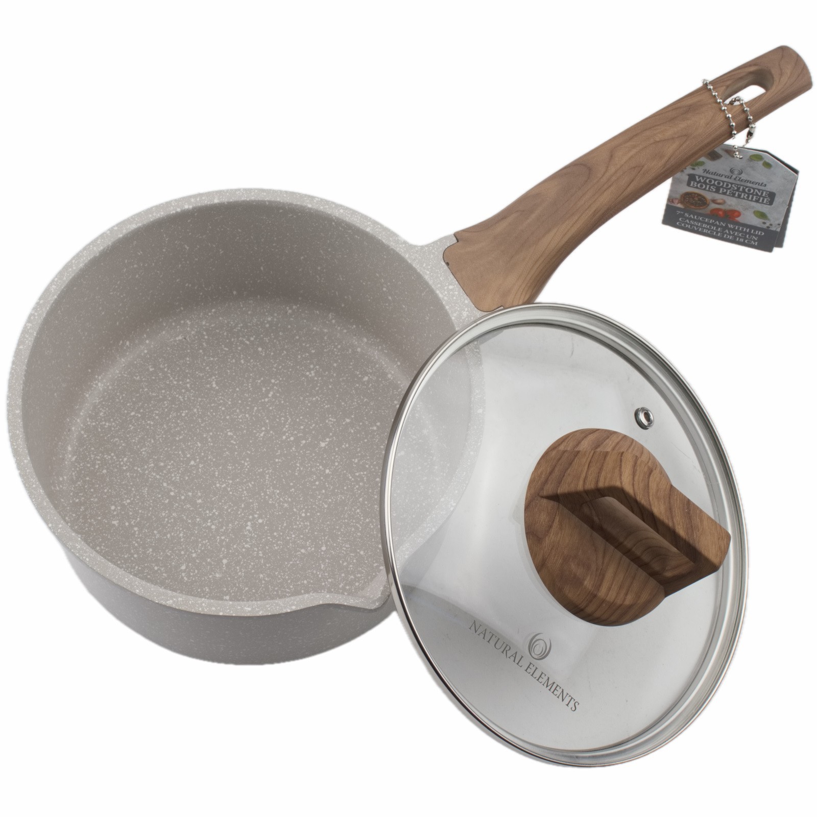 Natural Elements 7″ Saucepan with Lid 1.8 qt Cookware Gray