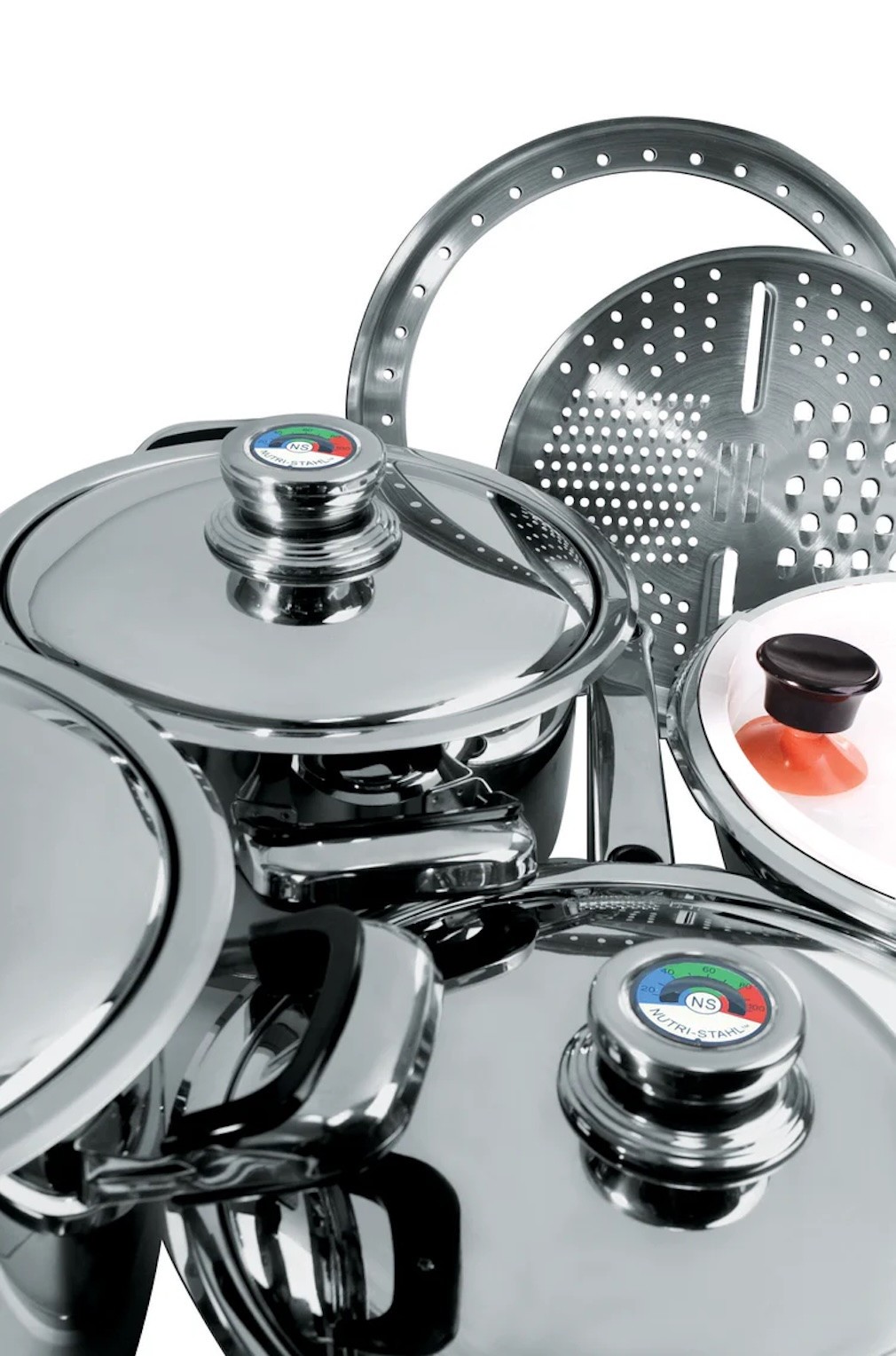Nutri Stahl Rainbow Vacuum 12 Piece Cookware Set – Cook without Oil or Water!