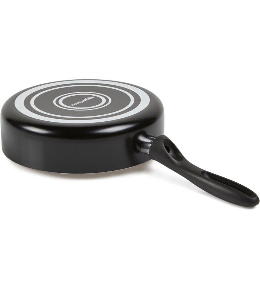Amazon Basics 11-Piece Pots and Pans Ceramic Cookware Nonstick Set – Black/Cream