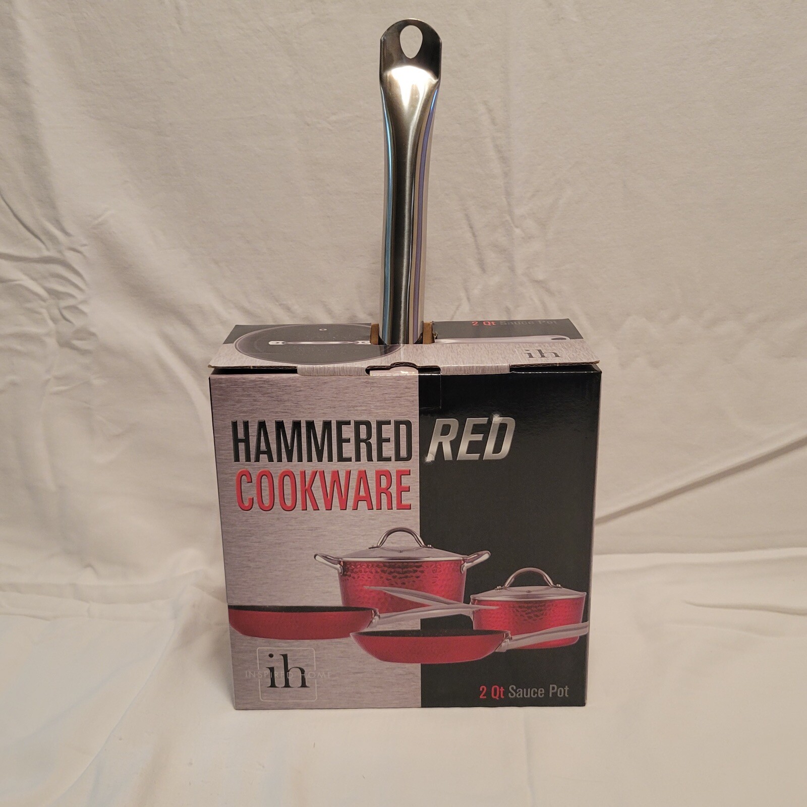 ih ~ Inspired Home Hammered Red Cookware, 2 Qt Sauce Pot, HXPH20S-03