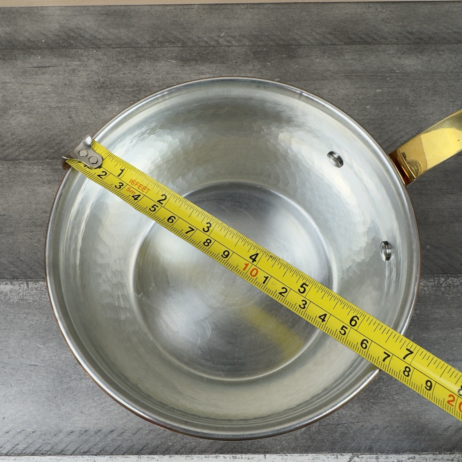 Williams Sonoma Ruffoni Historia Hammered Copper Saucepan 2 1/2 Qt. Bent *Read