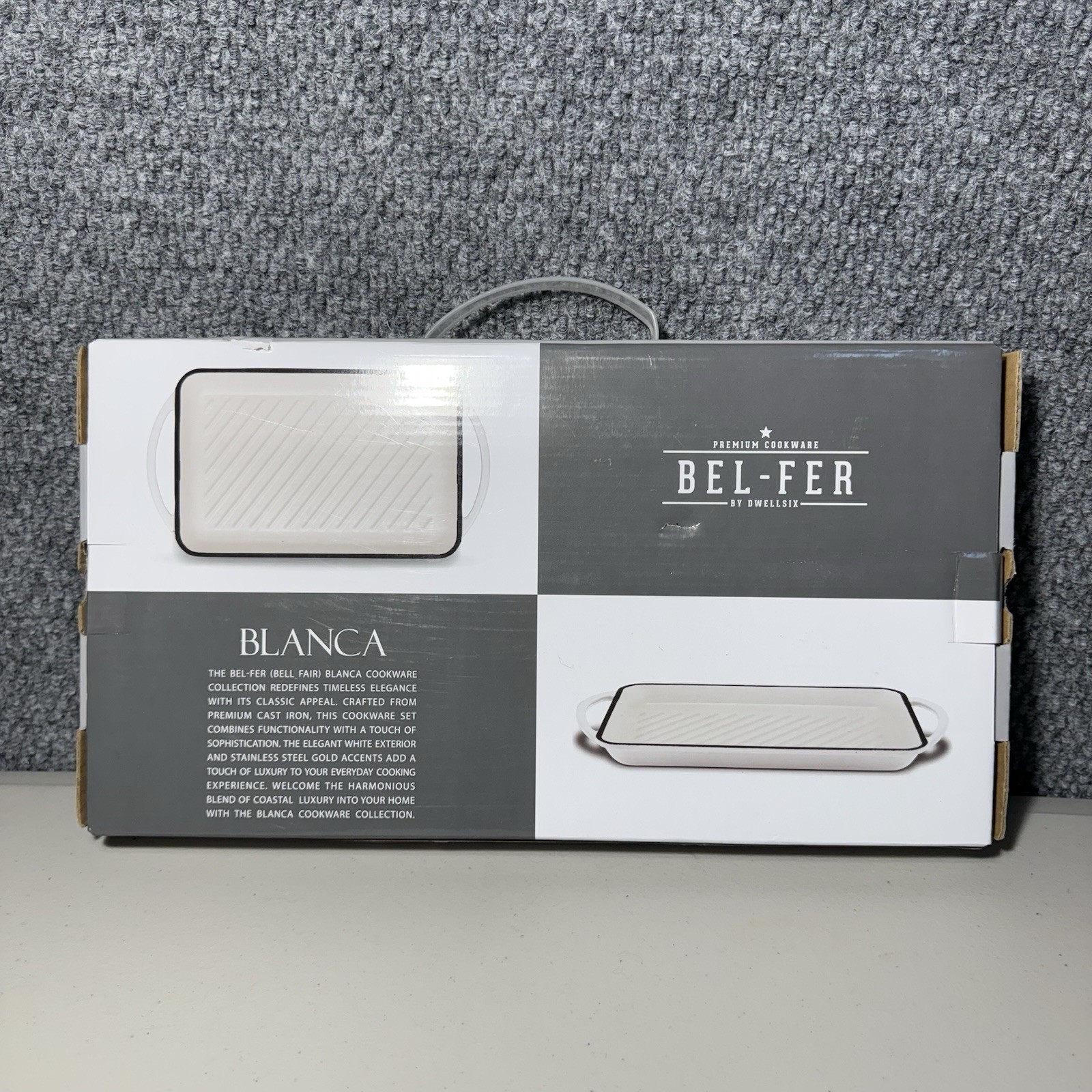 Bel-Fer By Dwellsix 13×9 inch Cast Iron Grill Pan Premium Cookware New In Box