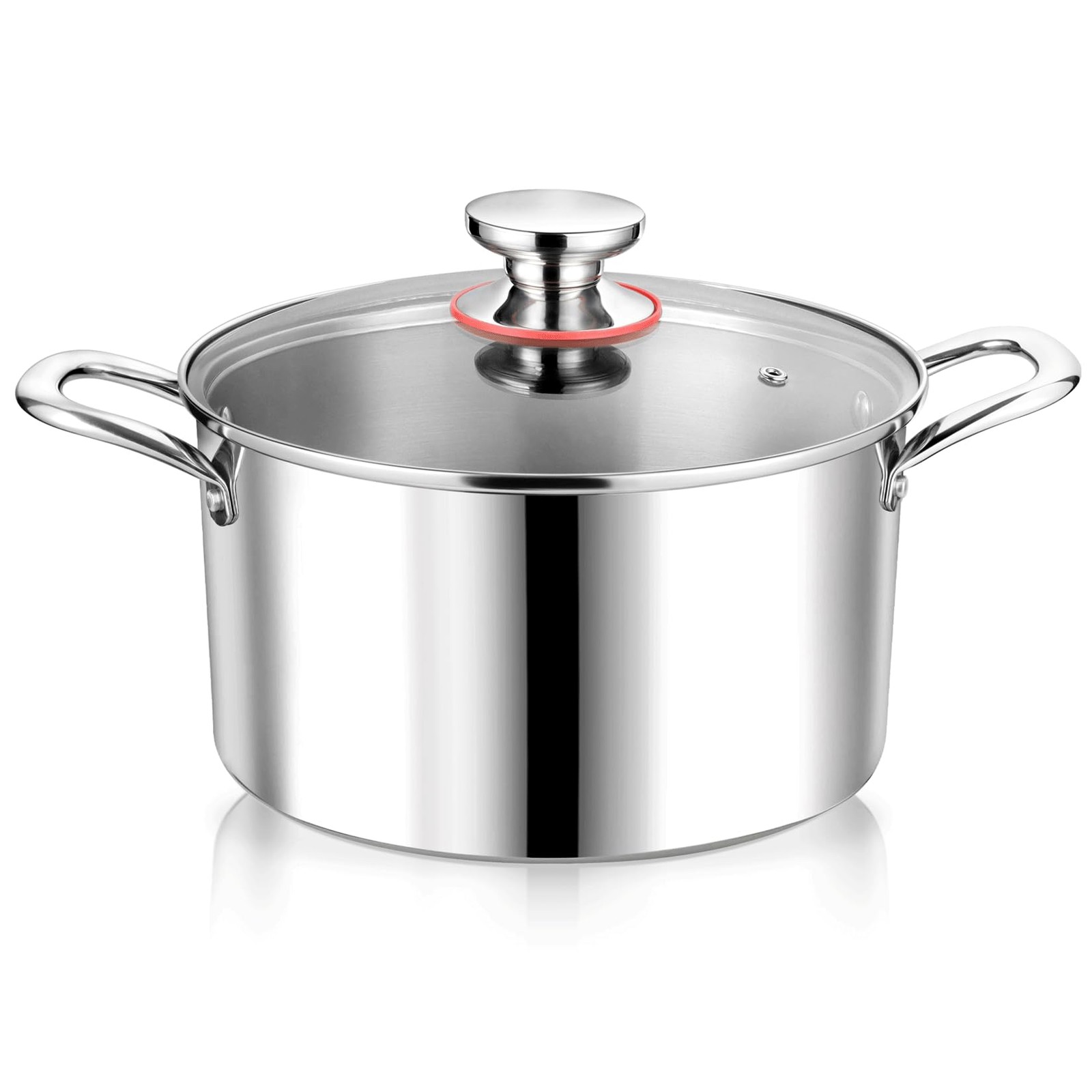 4 Quart Tri-Ply Stainless Steel Stock Pot, 4 Qt Stockpot Pasta Cooking Pot wi…
