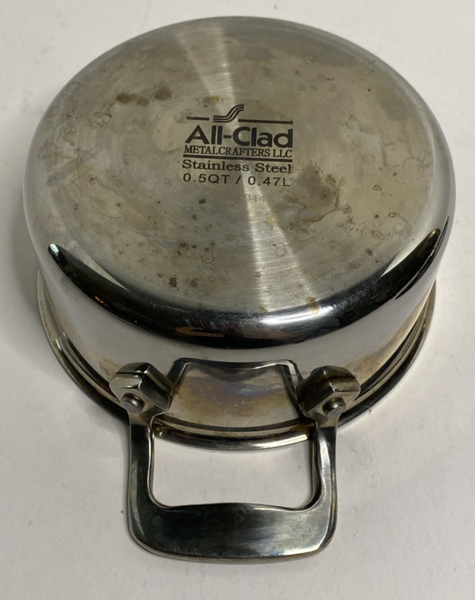 All-Clad Stainless Steel Mini Dutch Oven Cocotte Pot with Lid .5 Qt Heat Stains