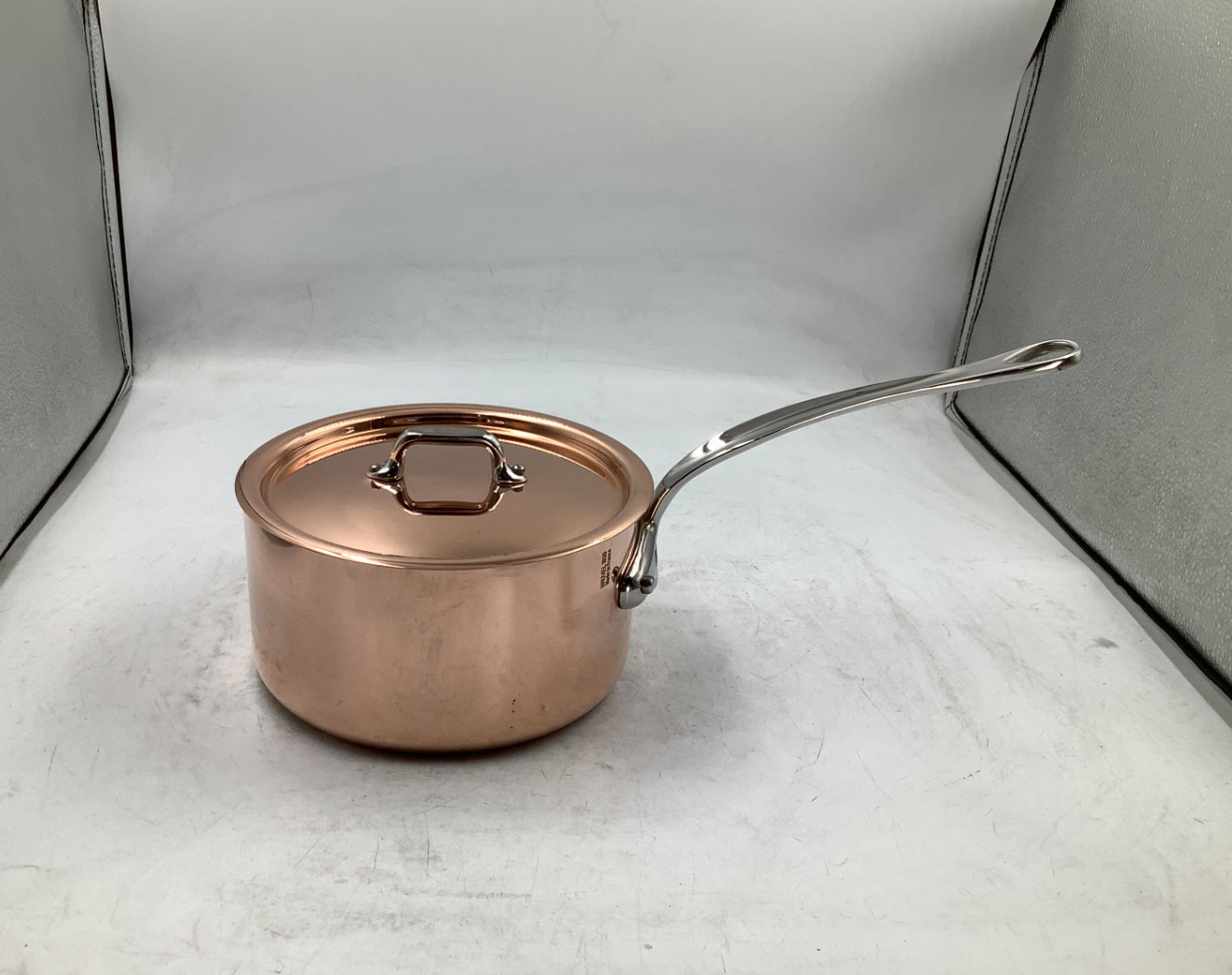 Mauviel M’Heritage 150 S Polished Copper & Stainless Steel Sauce Pan. 1.9 Qt