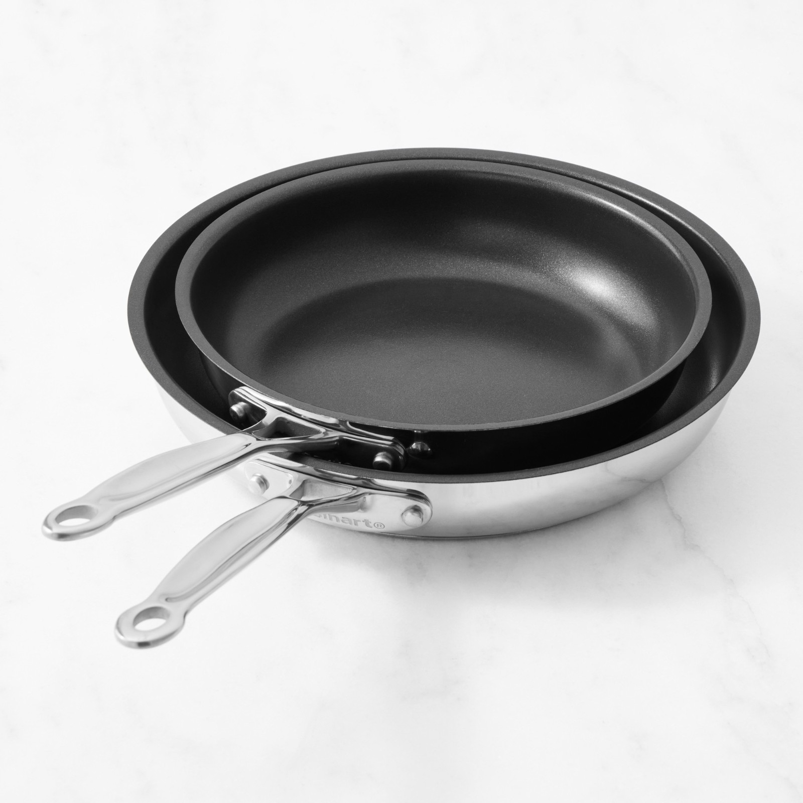 Cuisinart.Chef’- Classic Stainless-Steel Nonstick Fry Pan, Set of 2 – A39