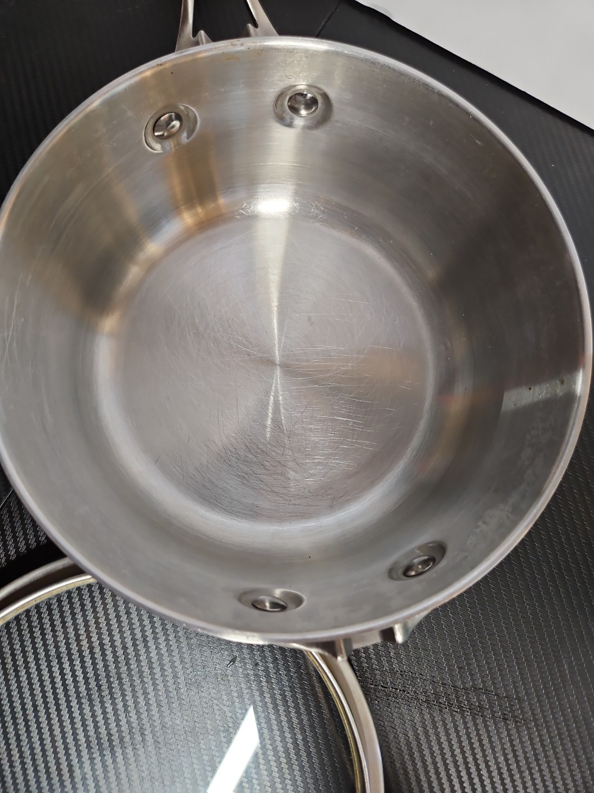 Select By Calphalon 6 Inch 2.5 Qt. Stainless Sauce Pan with Tempered Glass Lid