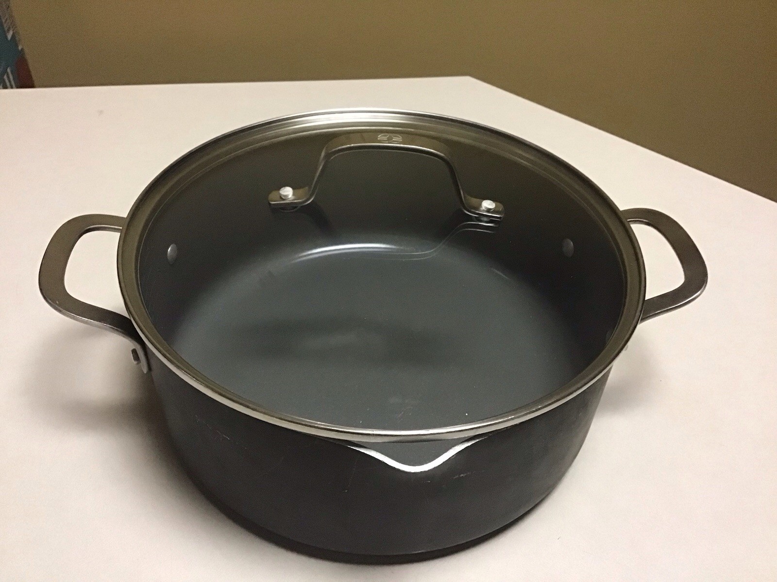 Calphalon Classic 5-Qt. Dutch Oven with Lid Cover 8785 Handles Nonstick Gray