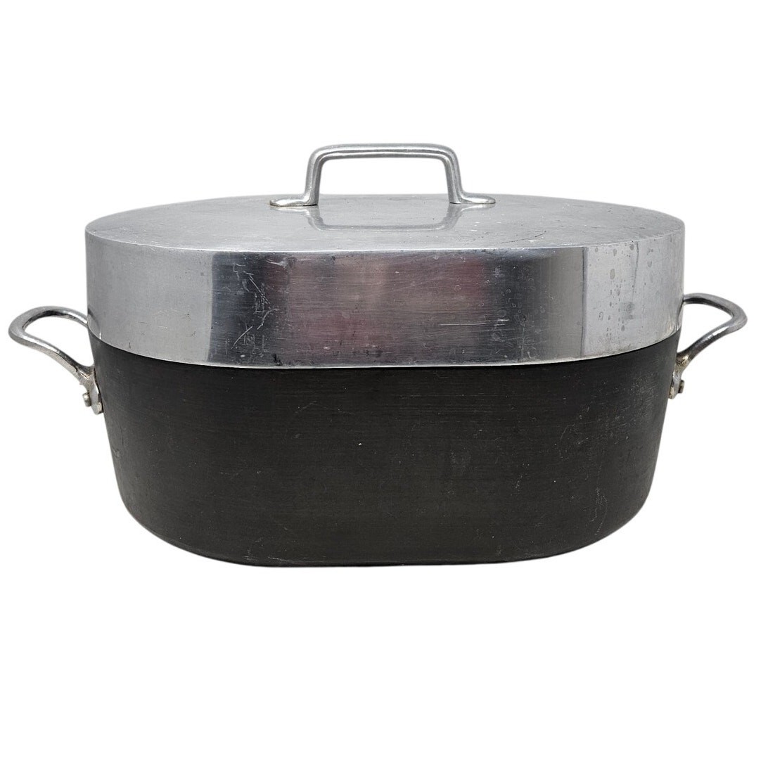 Magnalite GHC USA 16 In Roaster Dutch Oven Cooking Pot With Insert Turkey
