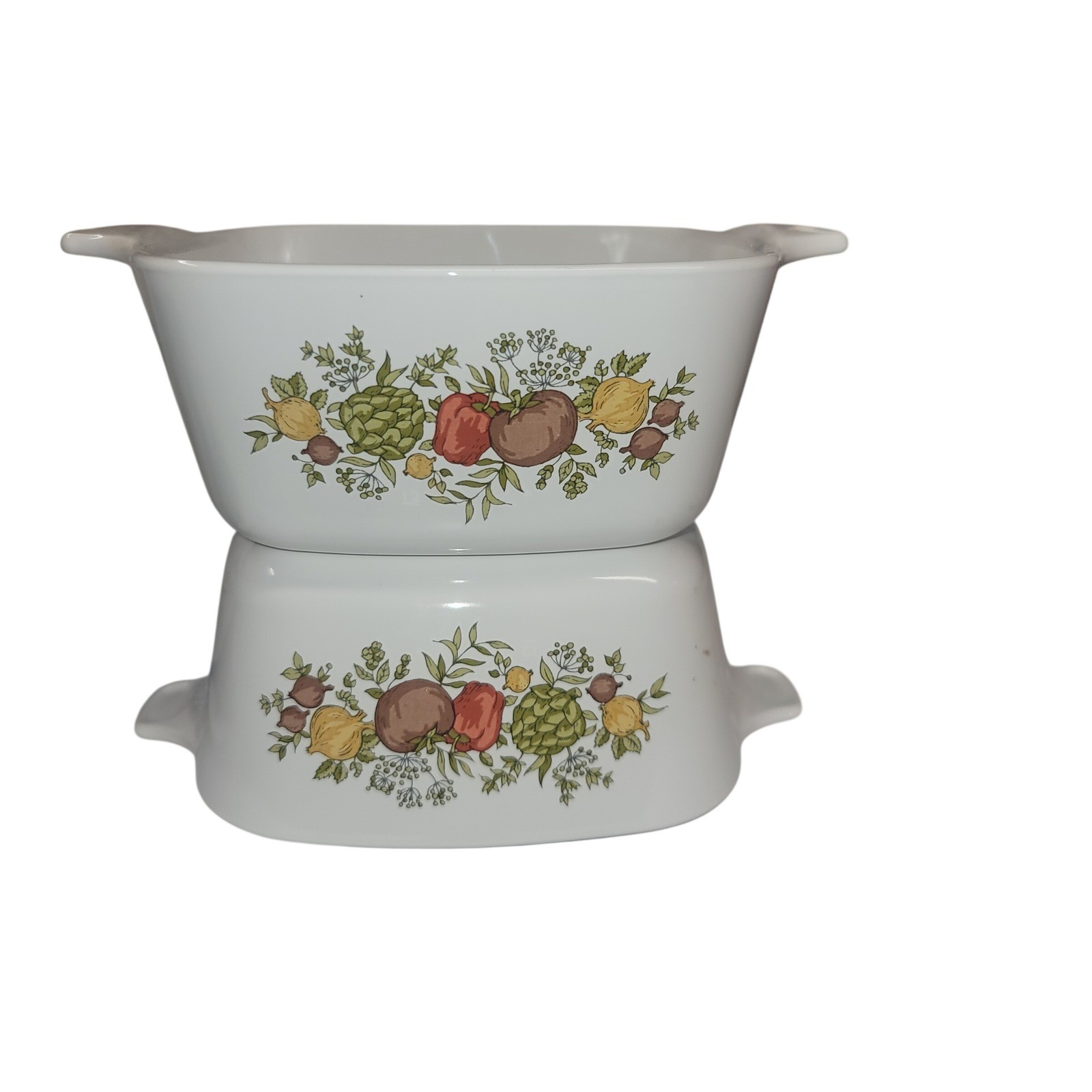 Vintage CorningWare Spice O Life P-43-B Petite Casserole Dishes 2 3/4 Cup Set 2