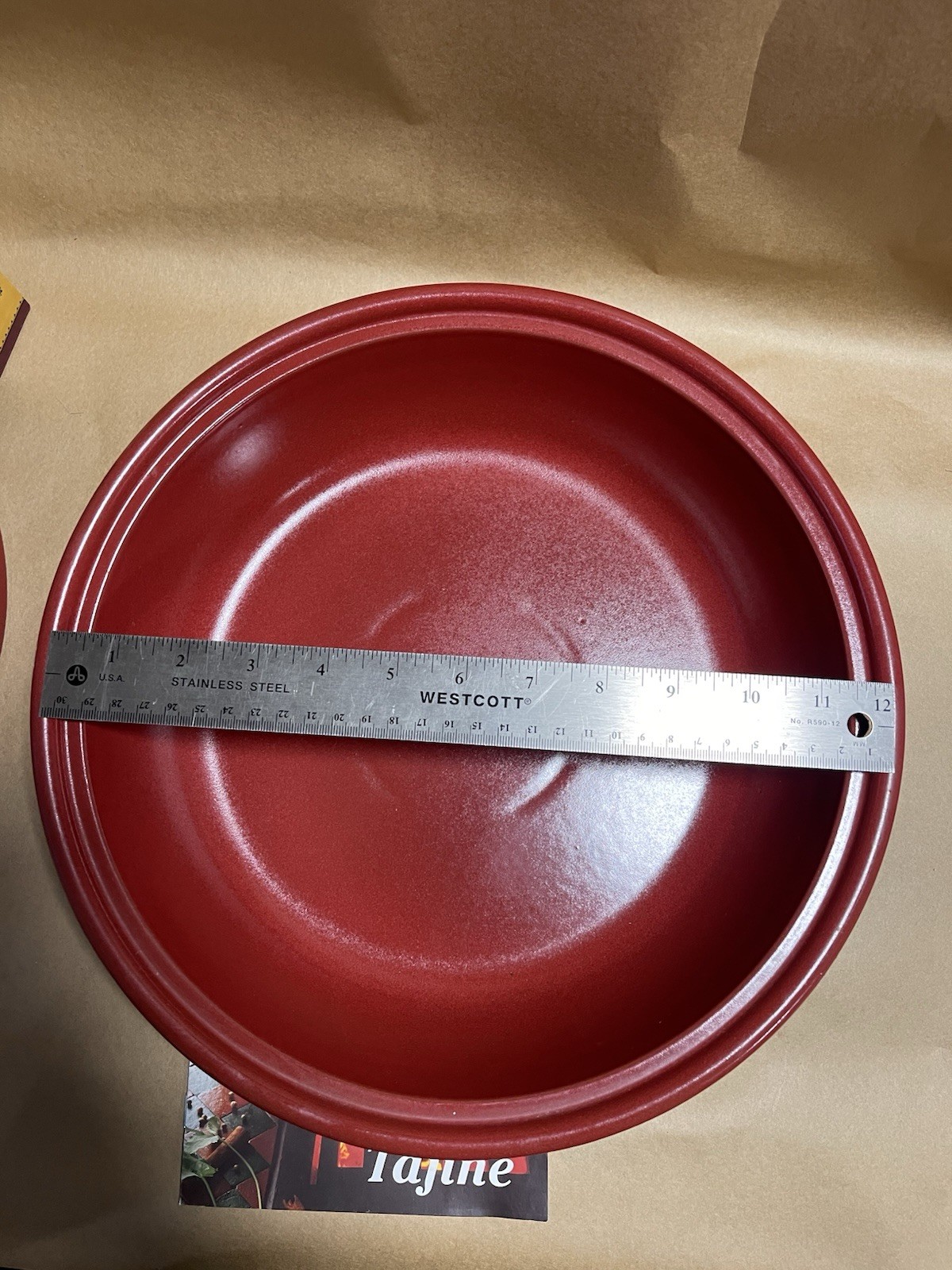 Emile Henry Large Tagine w/ Recipe Deck – 12.5″ Wide – France Moroccan Red EUC