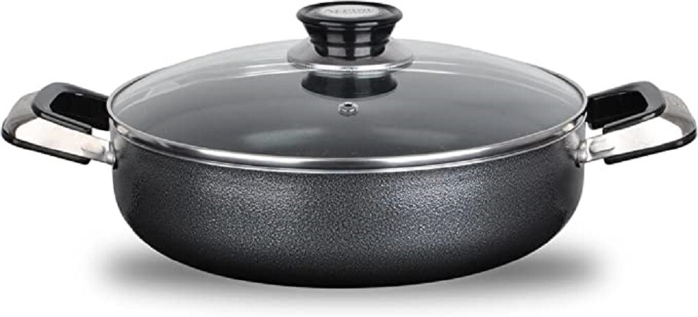 Alpine Cuisine 4 Qt Non-stick Stock Pot w/Tempered Glass Lid & Carrying Handles