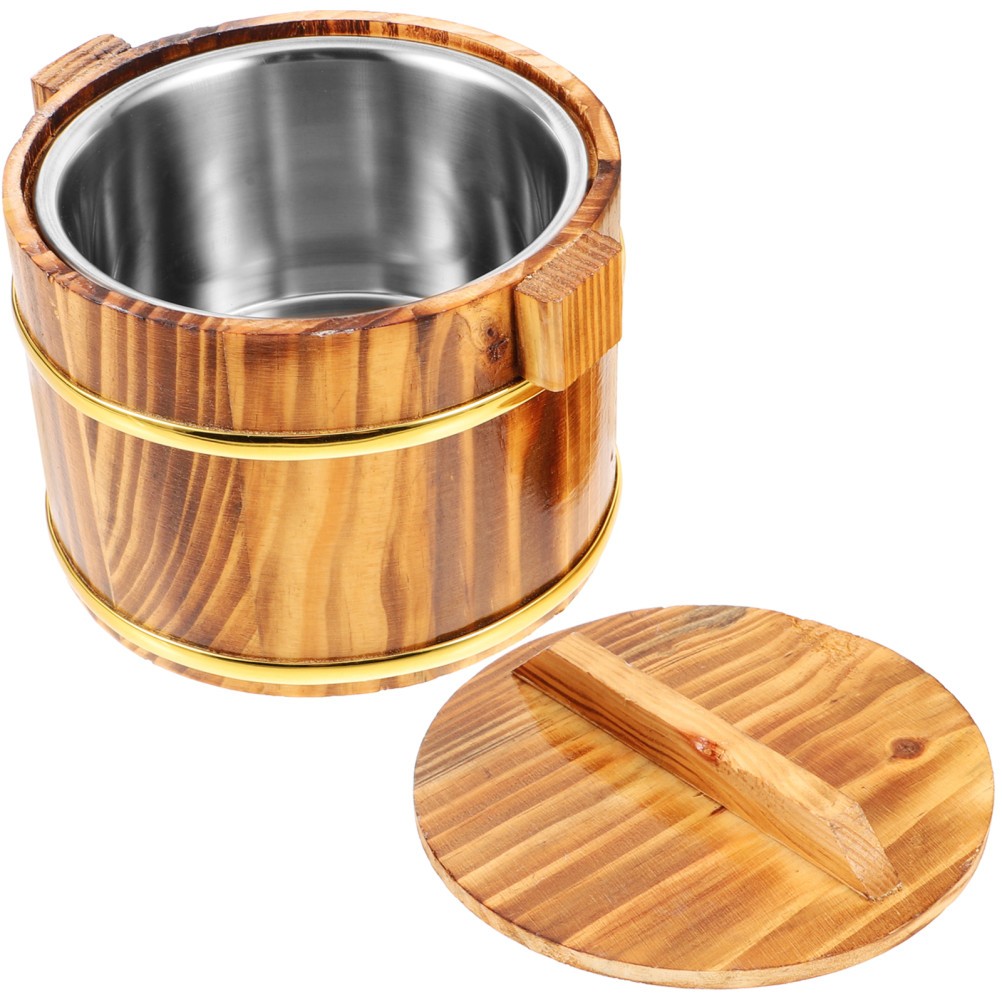 Wooden Rice Mixing Tub Steamer Rice Bucket Multi Functional Sushi 16cm