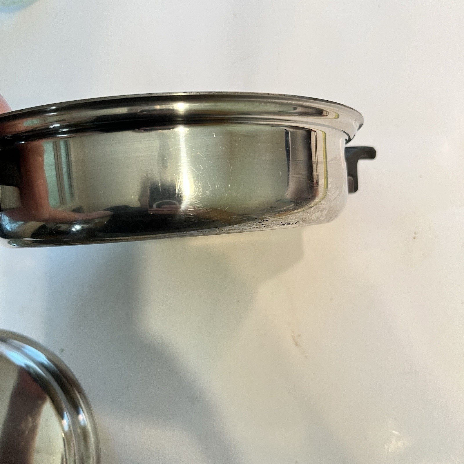 Royal Queen 3 Ply Multi Core Stainless Steel 1 qt With Lid Vtg SEE 8″