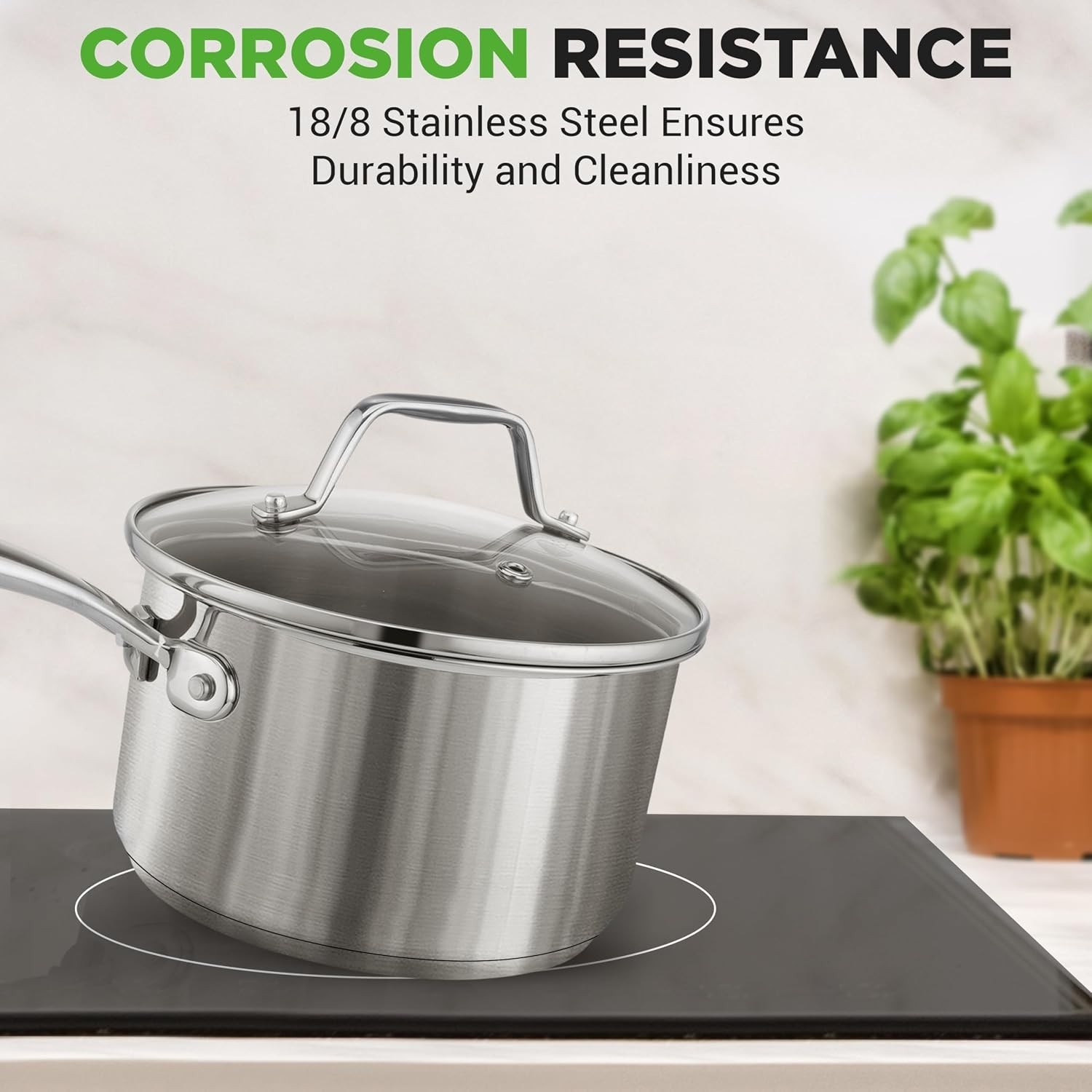 Heavy-Duty 2-Qt Stainless Steel Sauce Pot – Induction Ready