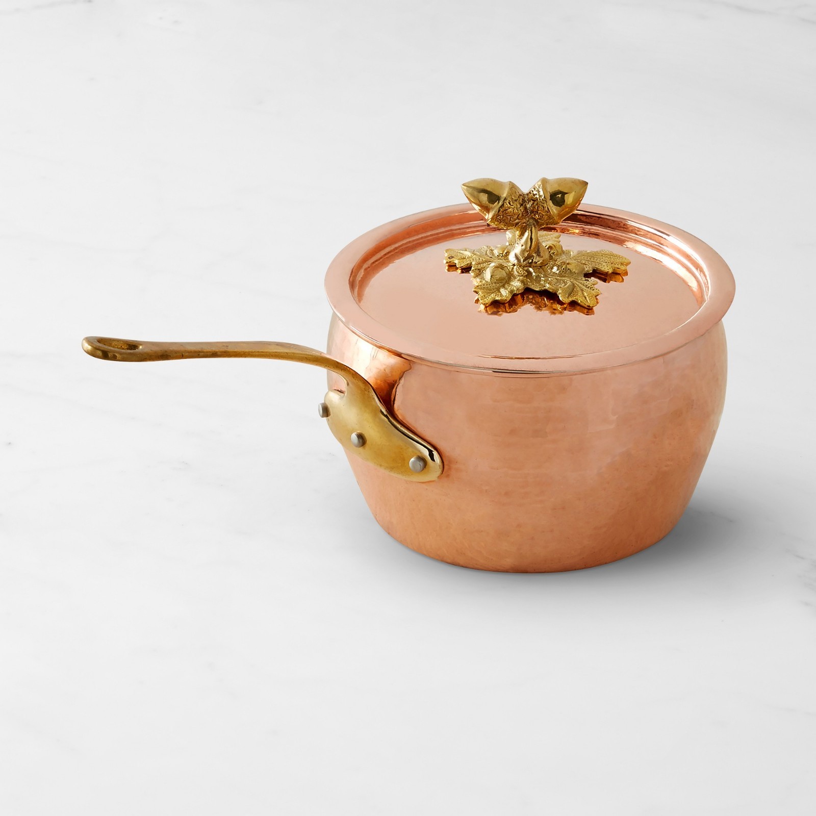 Ruffoni Historia Hammered Copper Sauce Pot with Acorn Knob, 2.5-Qt, Free & Fast