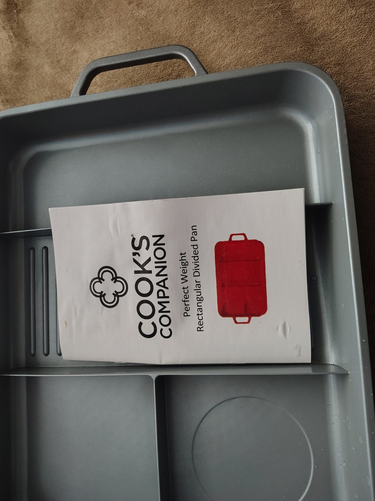 Cooks Companion Perfect Weight Rectangular Divided Pan